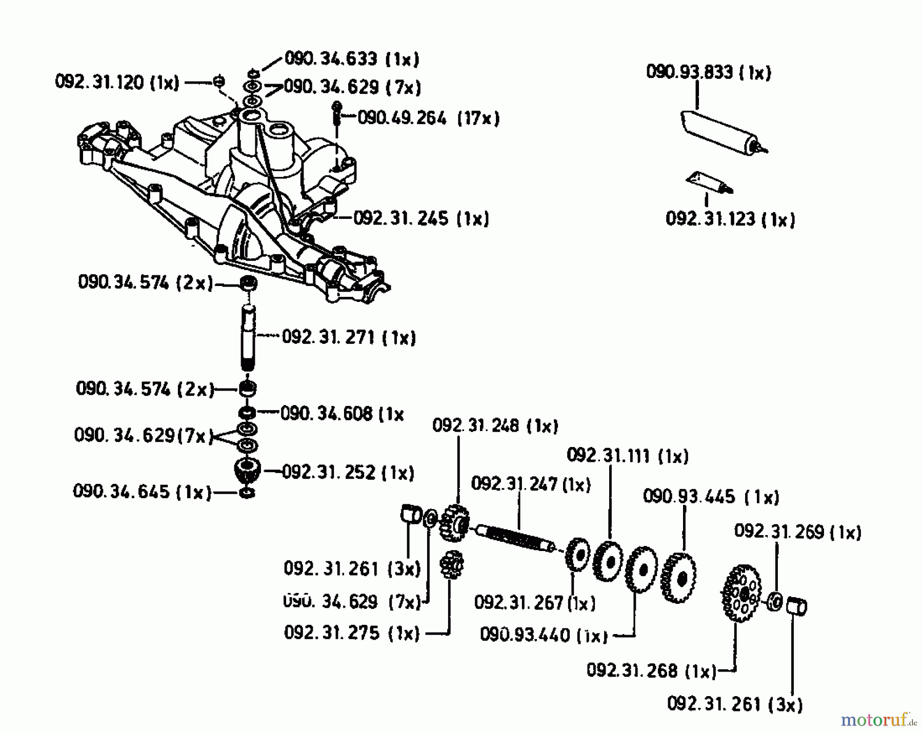  Gutbrod Lawn tractors RSB 80-10 04015.09  (1993) Gearbox