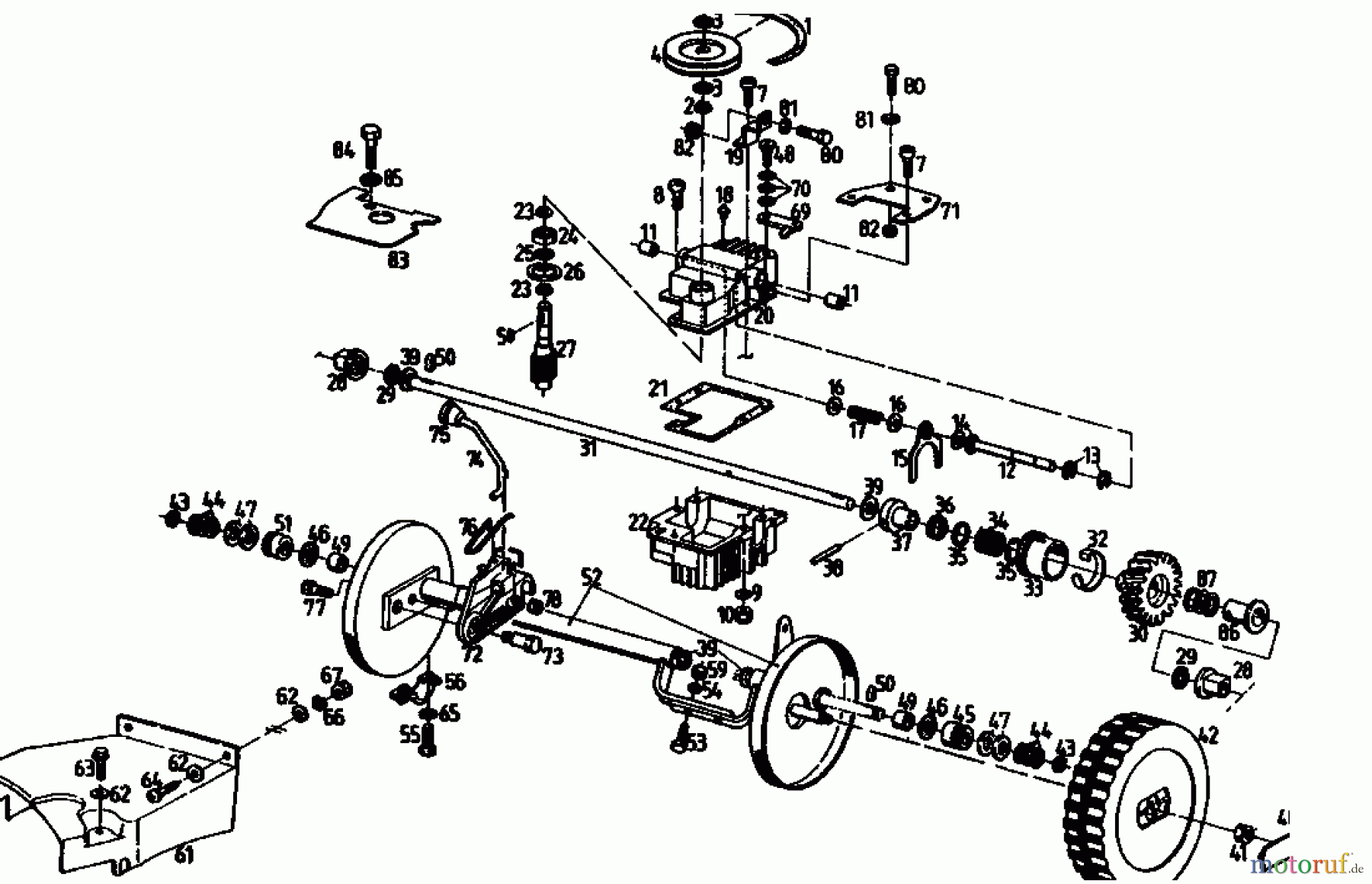  Gutbrod Petrol mower self propelled MH 454 RB 04006.07  (1993) Gearbox