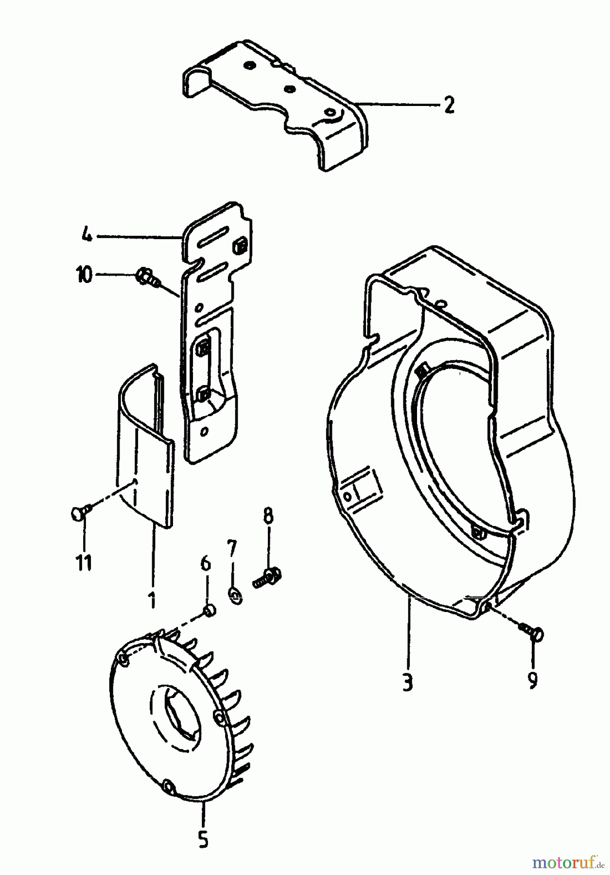  Gutbrod Cutter bar mower BM 107 07517.03  (1994) Blower housing, Flywheel