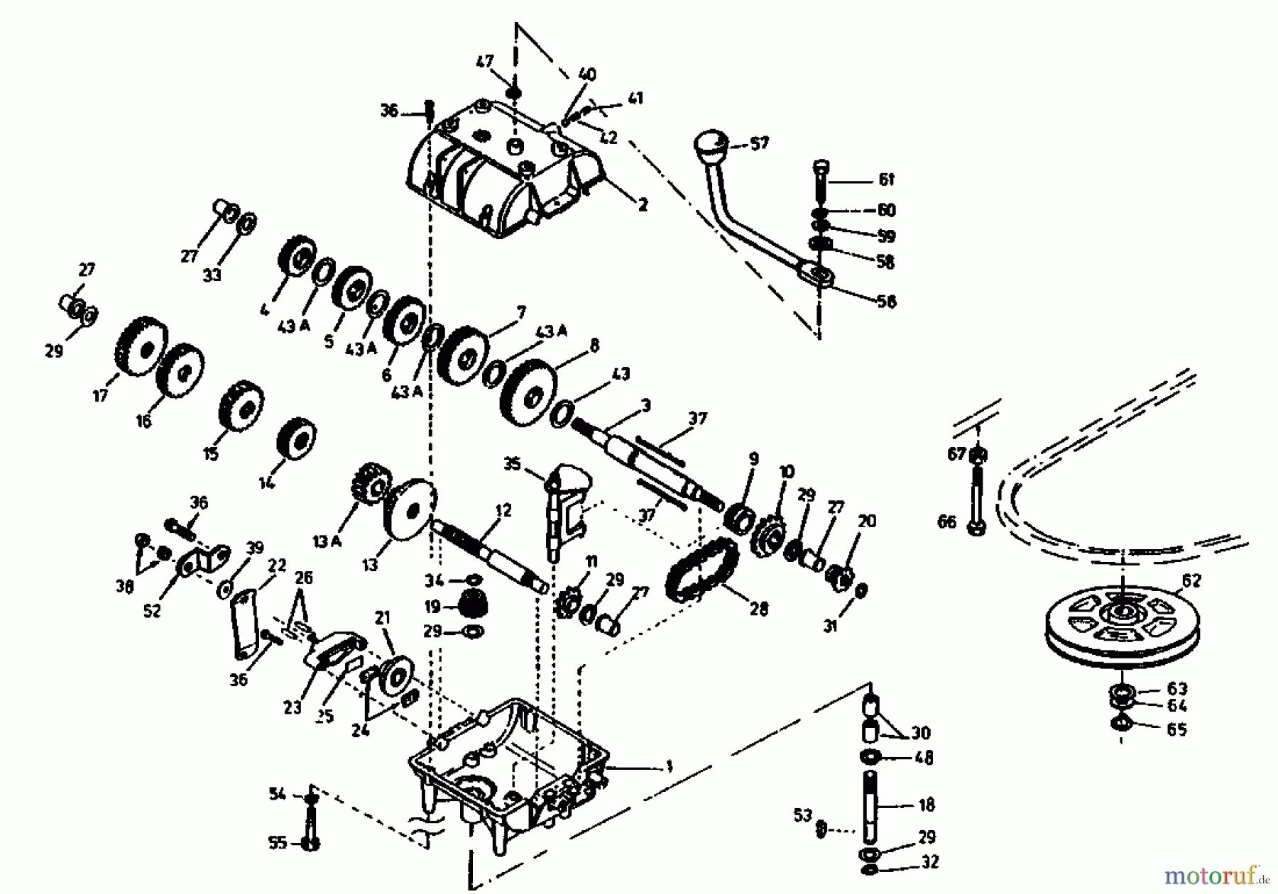  Gutbrod Lawn tractors Sprint 1002 E 02840.08  (1994) Gearbox