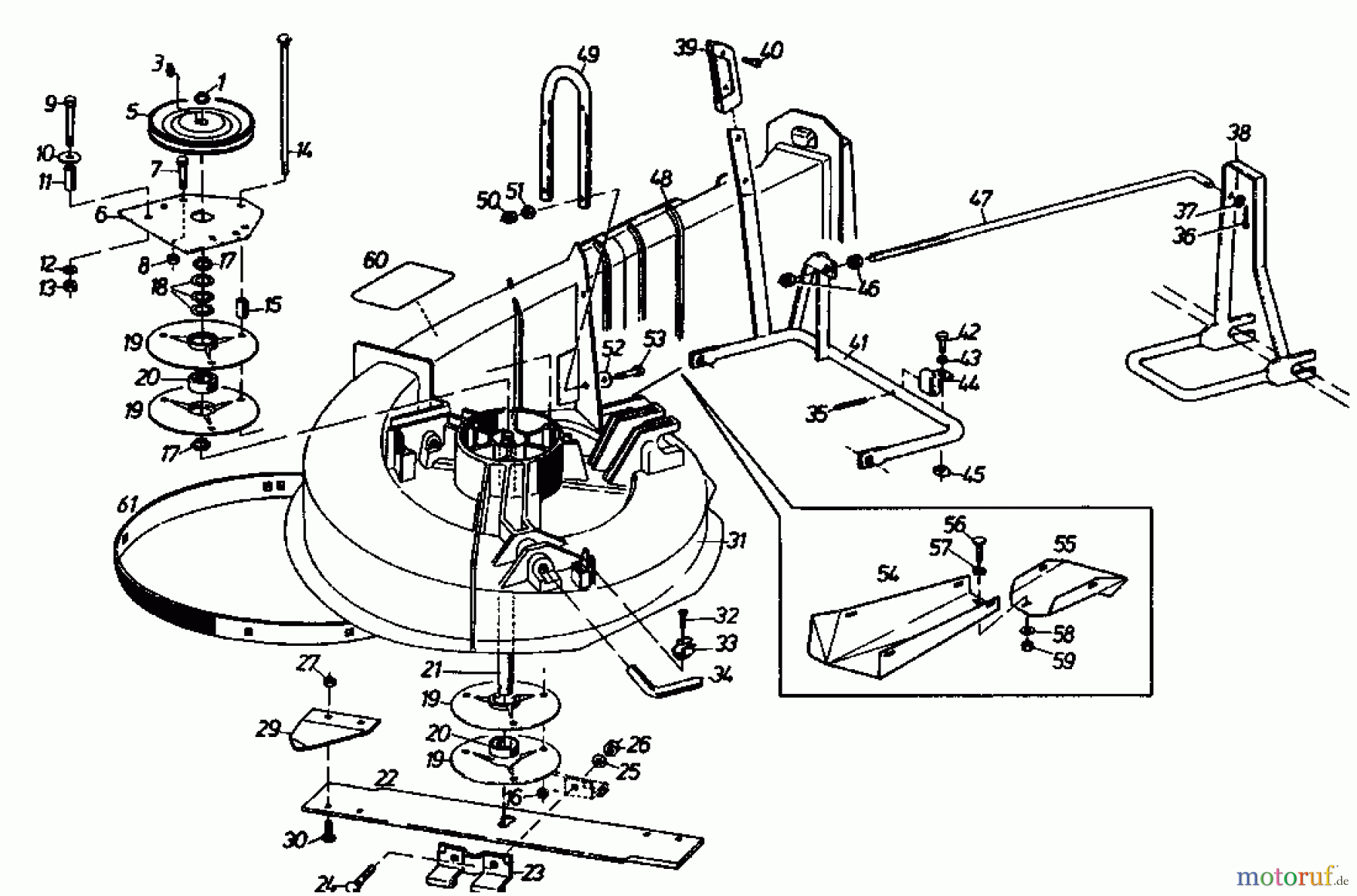  Gutbrod Lawn tractors Sprint 1002 E 02840.08  (1994) Mowing deck 66cm