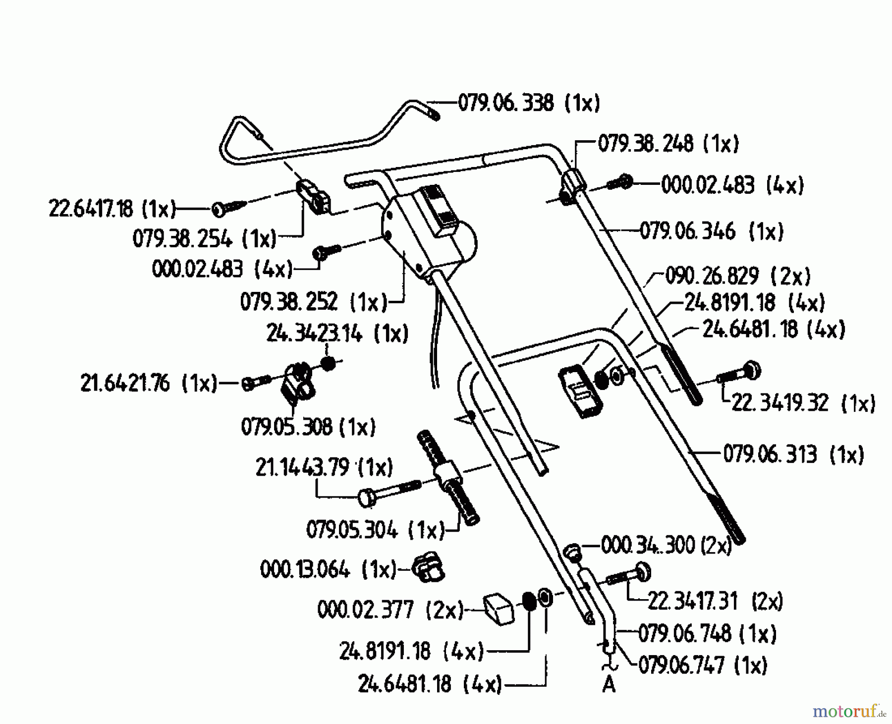  Golf Electric mower 240 HE 02822.02  (1994) Handle