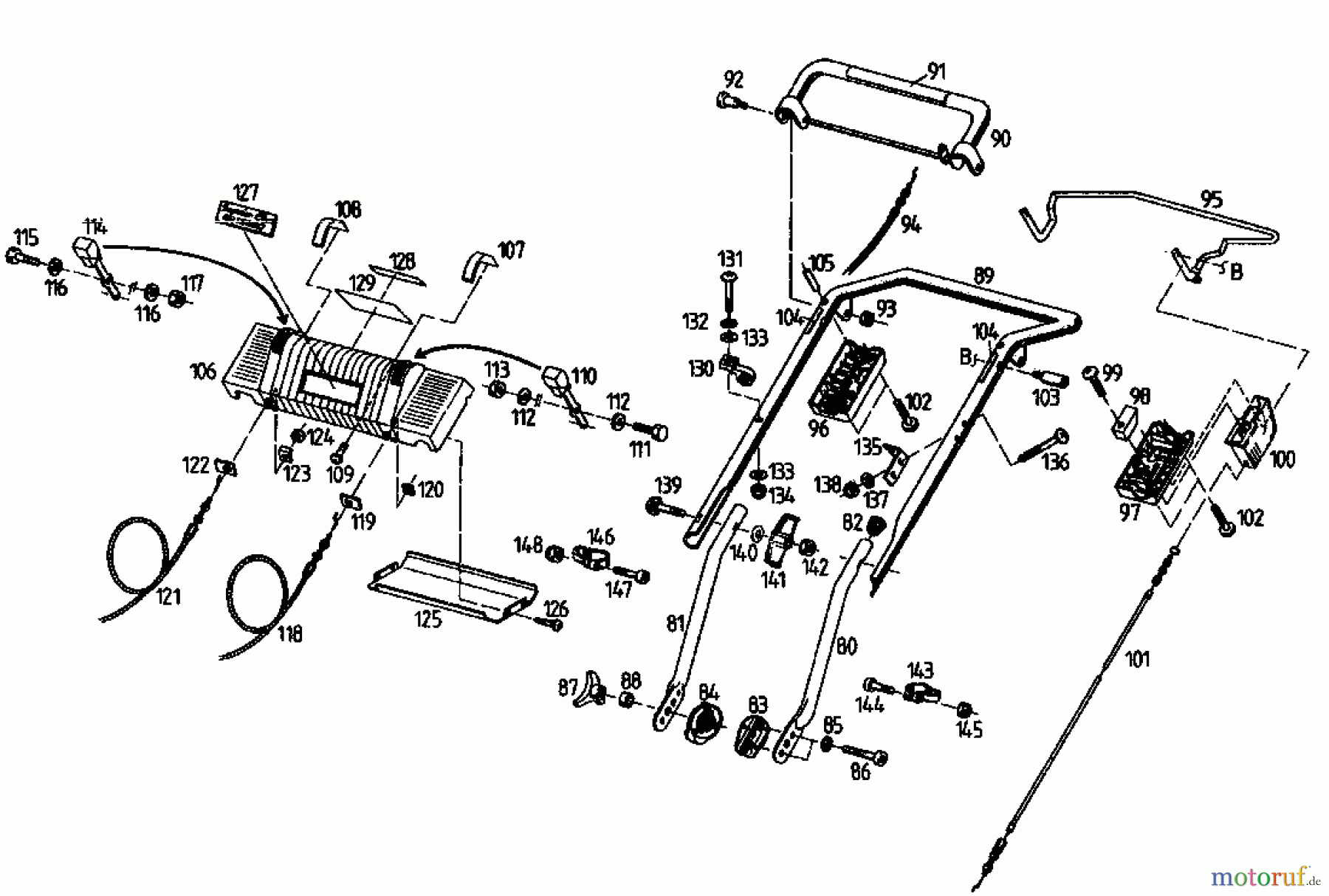  Gutbrod Petrol mower self propelled MH 454 RV 04024.04  (1995) Handle