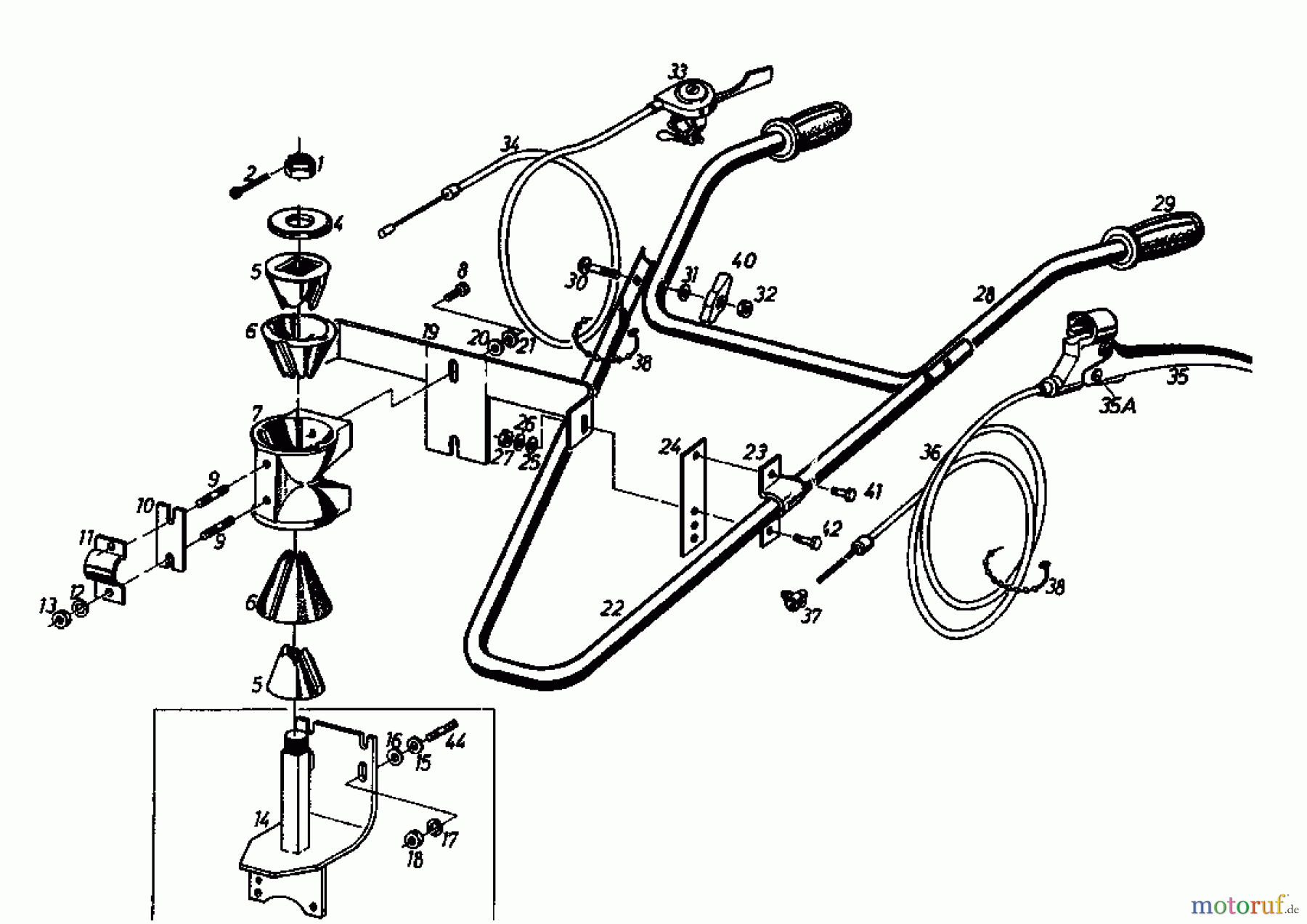  Gutbrod Cutter bar mower BM 100-2/G 07508.06  (1995) Handle