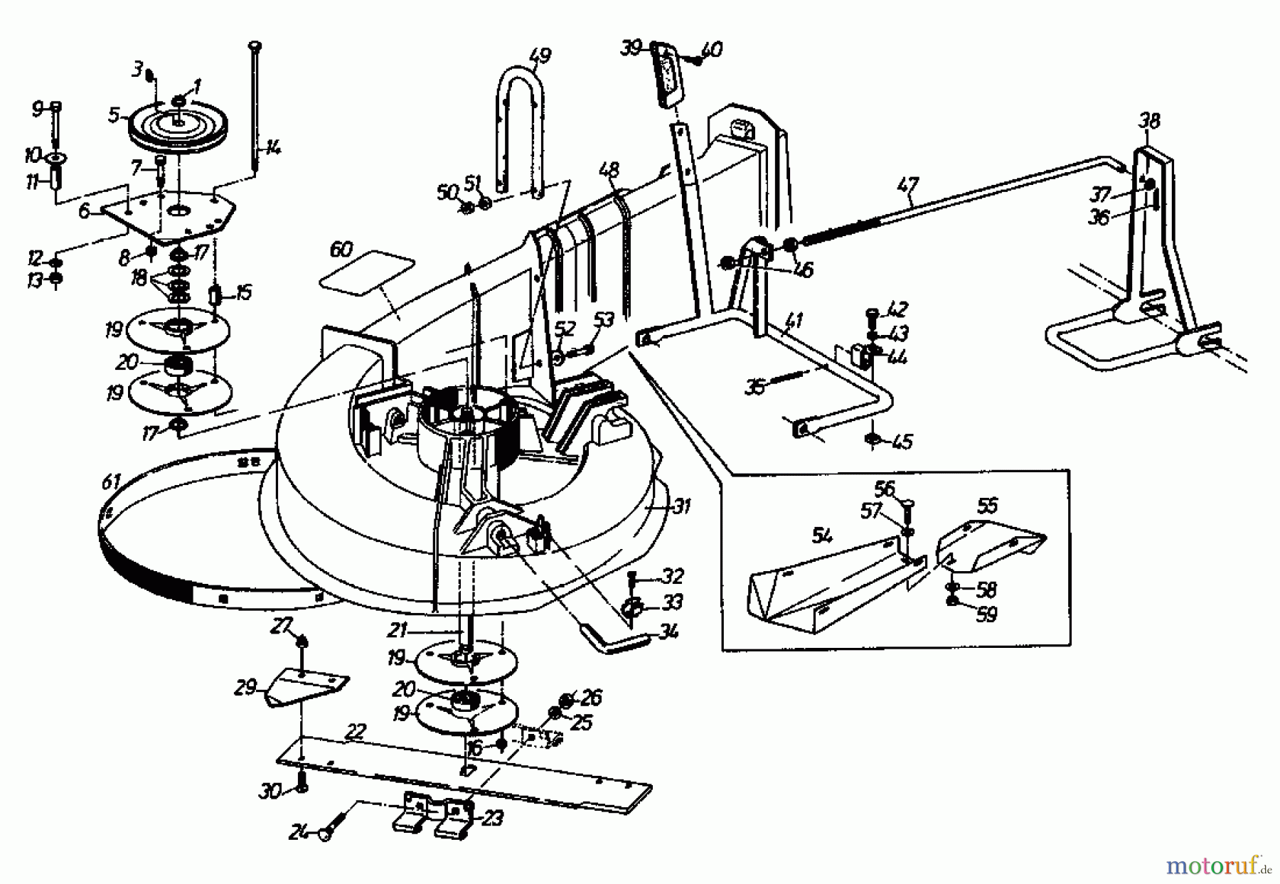  Gutbrod Lawn tractors Sprint 1002 E 02840.08  (1995) Mowing deck 66cm