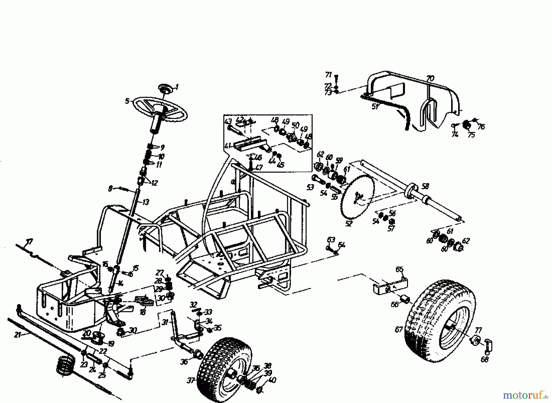  Gutbrod Lawn tractors Sprint 1002 E 02840.08  (1995) Rear axle, Steering, Wheels