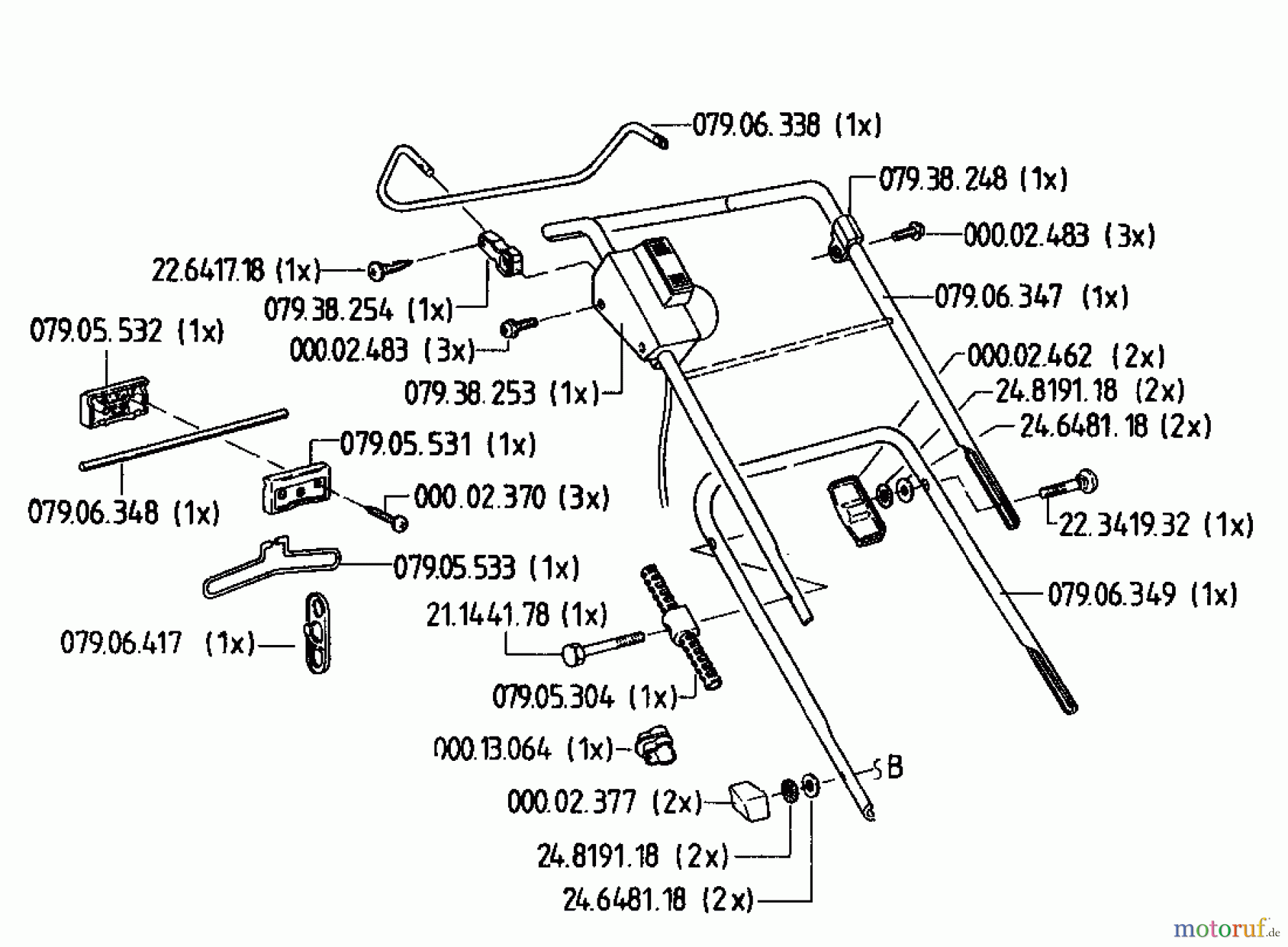  Gutbrod Electric mower HE 33 02821.01  (1995) Handle