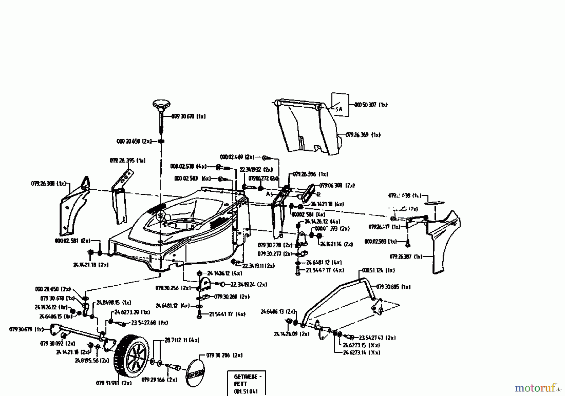  Gutbrod Petrol mower self propelled HB 42 RL 04029.01  (1995) Basic machine