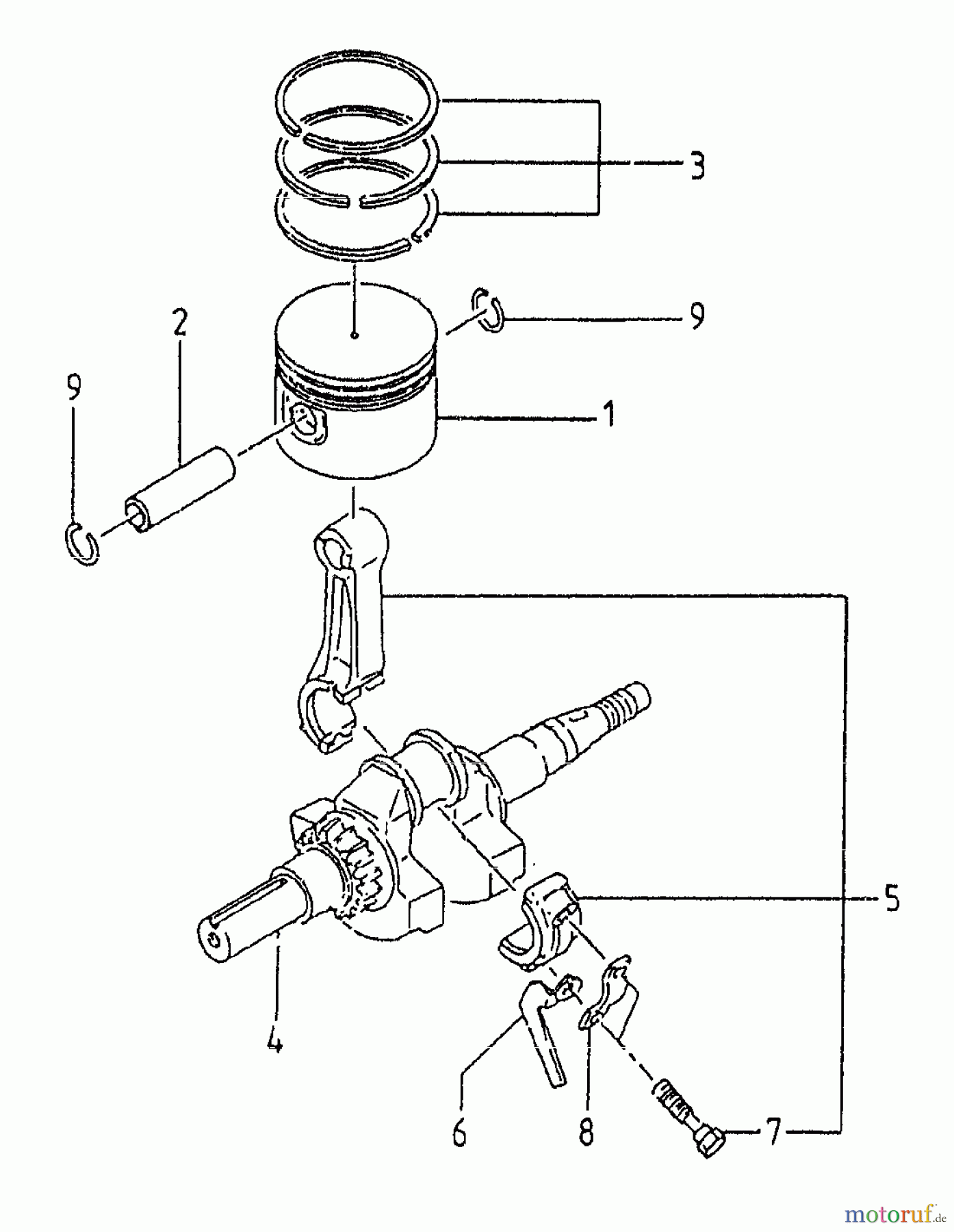  Gutbrod Cutter bar mower BM 107 07517.05  (1996) Piston, Crankshaft