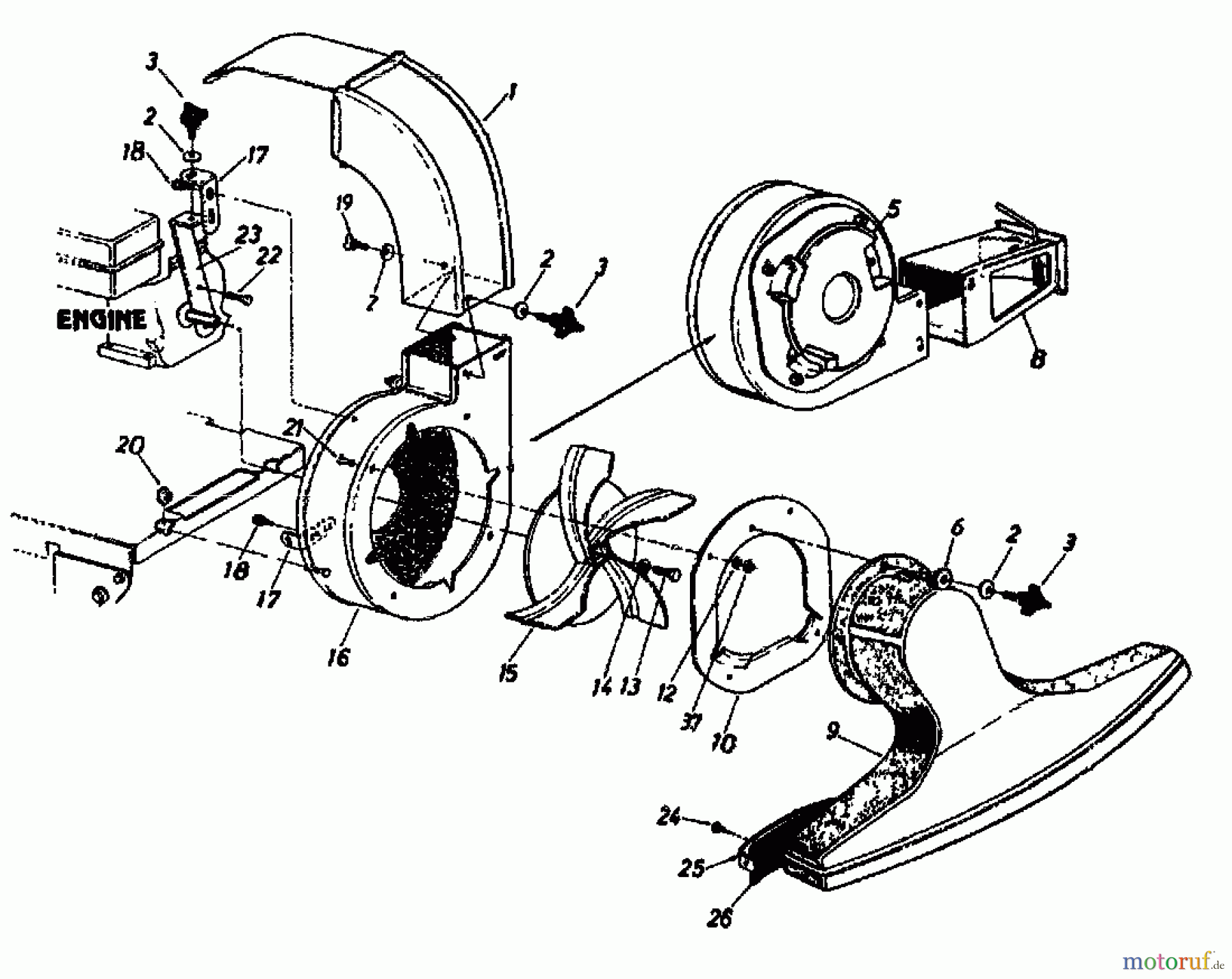  Gutbrod Leaf blower, Blower vac LS 76-50 04201.01  (1996) Nozzle, Hopper