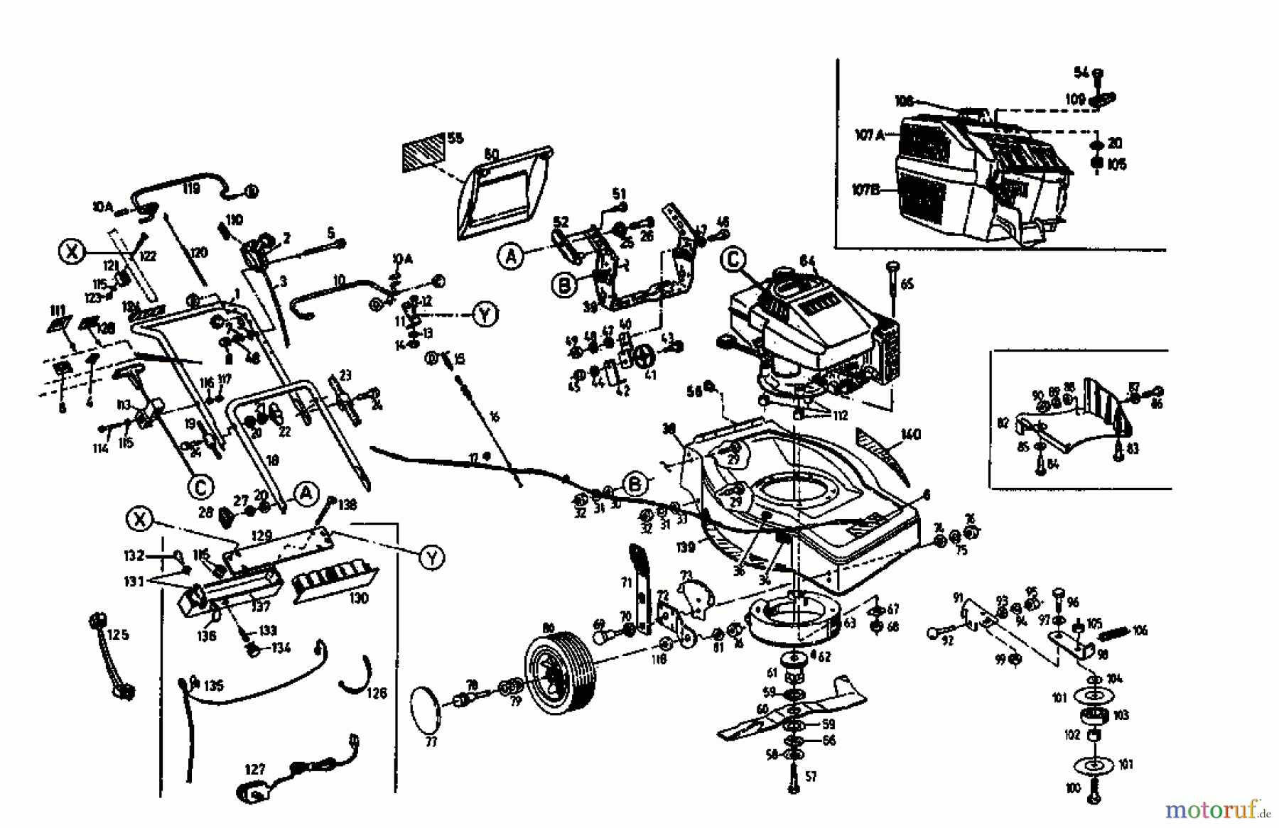  Floraself Petrol mower self propelled 3746 BLRE 04061.01  (1996) Basic machine