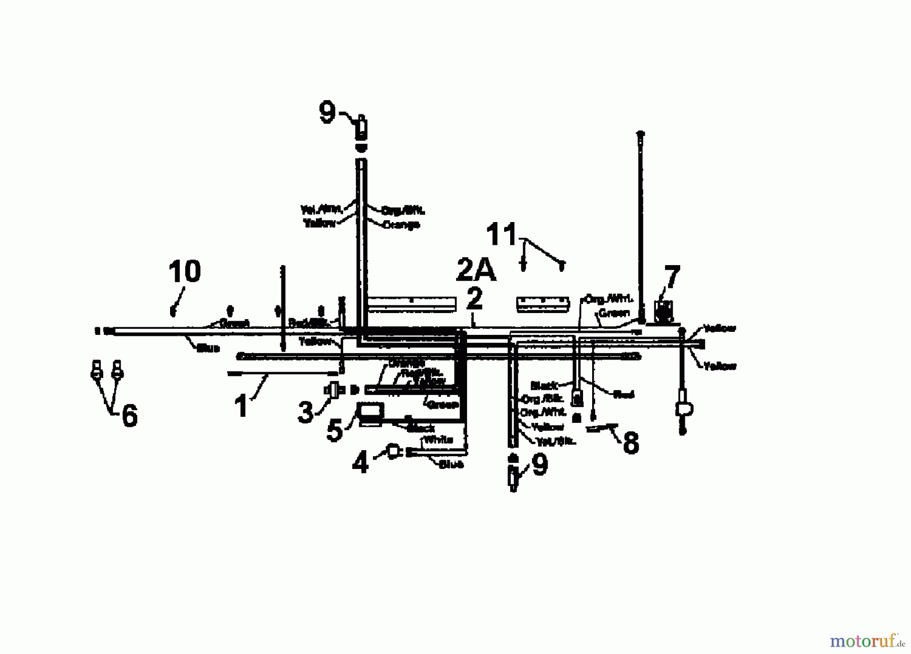  MTD Lawn tractors B 145 13AM675G678  (1997) Wiring diagram single cylinder