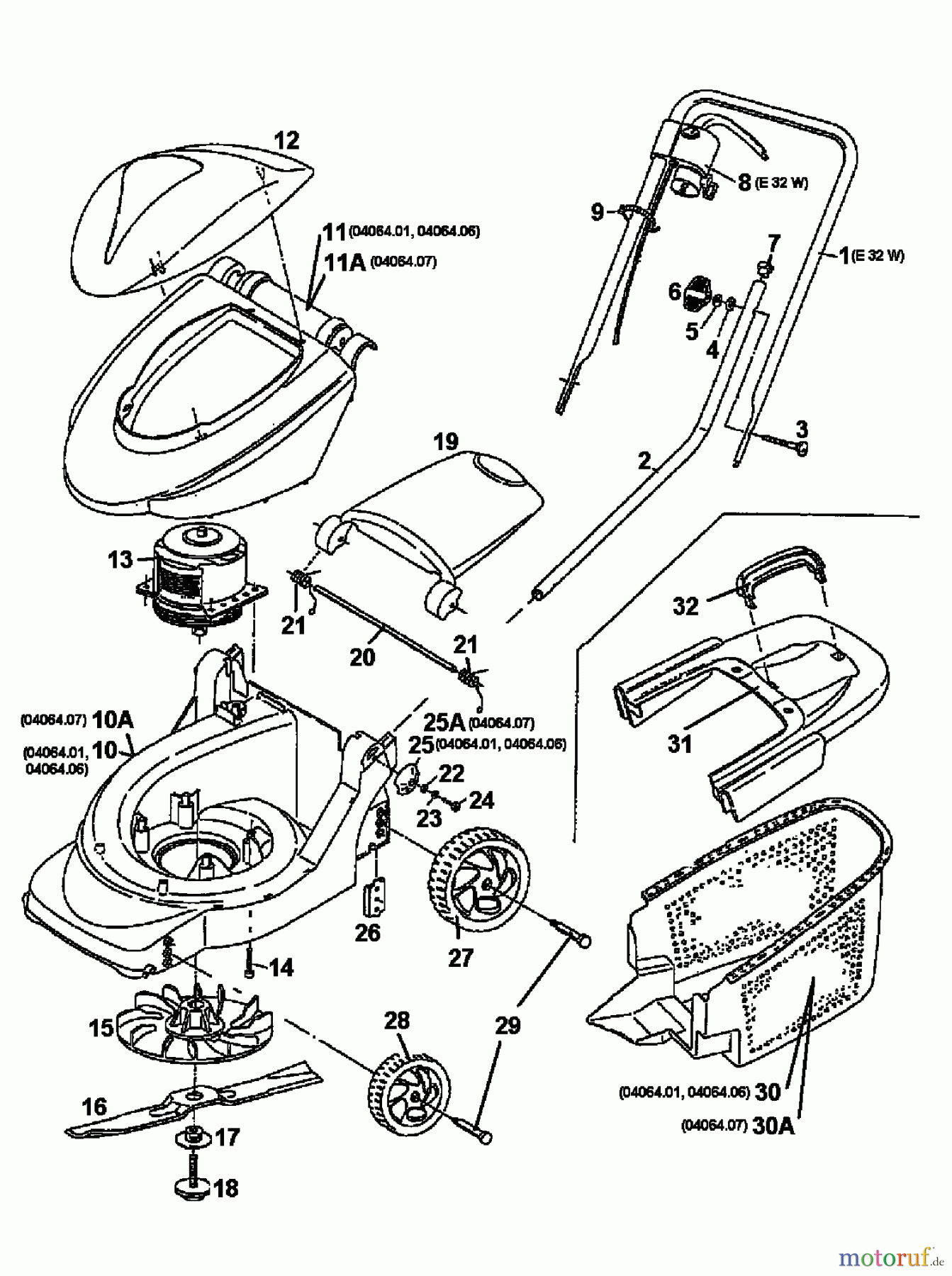  MTD Electric mower E 32 W 04064.01  (1997) Basic machine