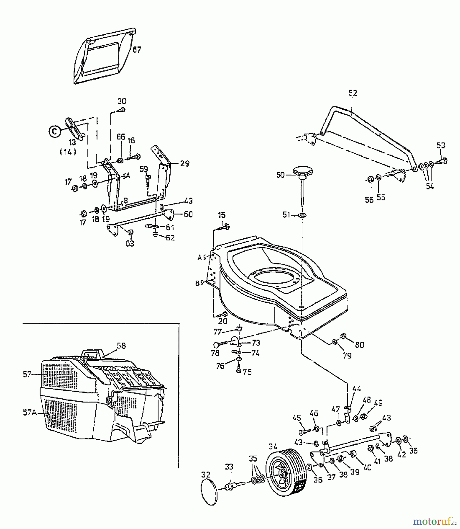  MTD Petrol mower GE 46 04062.01  (1997) Basic machine