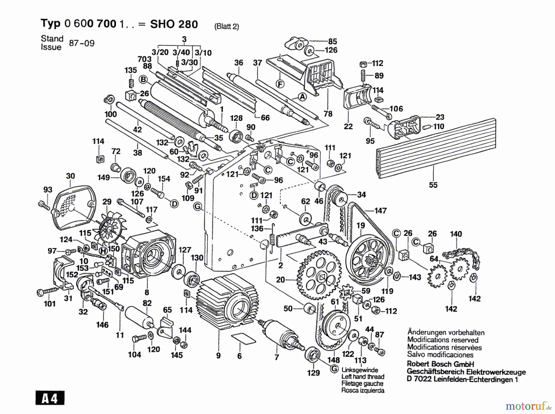  Bosch Werkzeug Abricht/Dickenhobel SHO 280 Seite 2