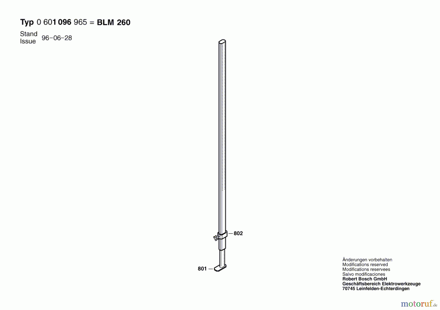  Bosch Werkzeug Messleiste BLM 260 Seite 1