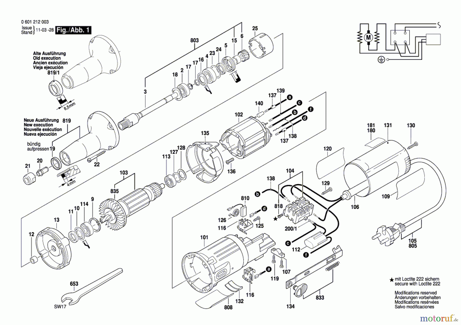  Bosch Werkzeug Geradschleifer ---- Seite 1