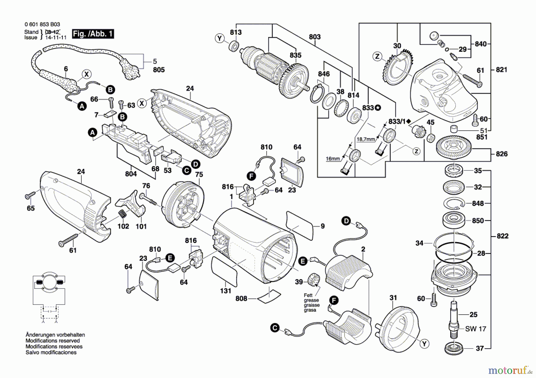  Bosch Werkzeug Winkelschleifer GWS 26-230 BV Seite 1