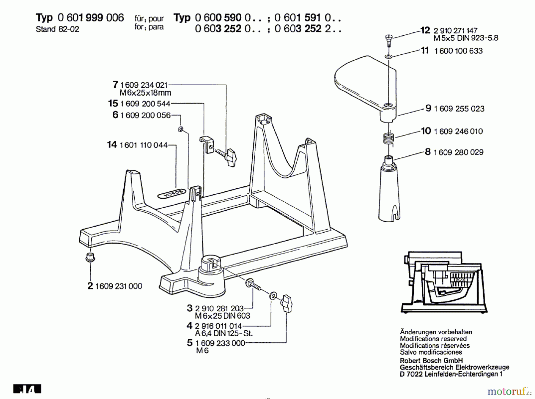  Bosch Werkzeug Untergestell ---- Seite 1