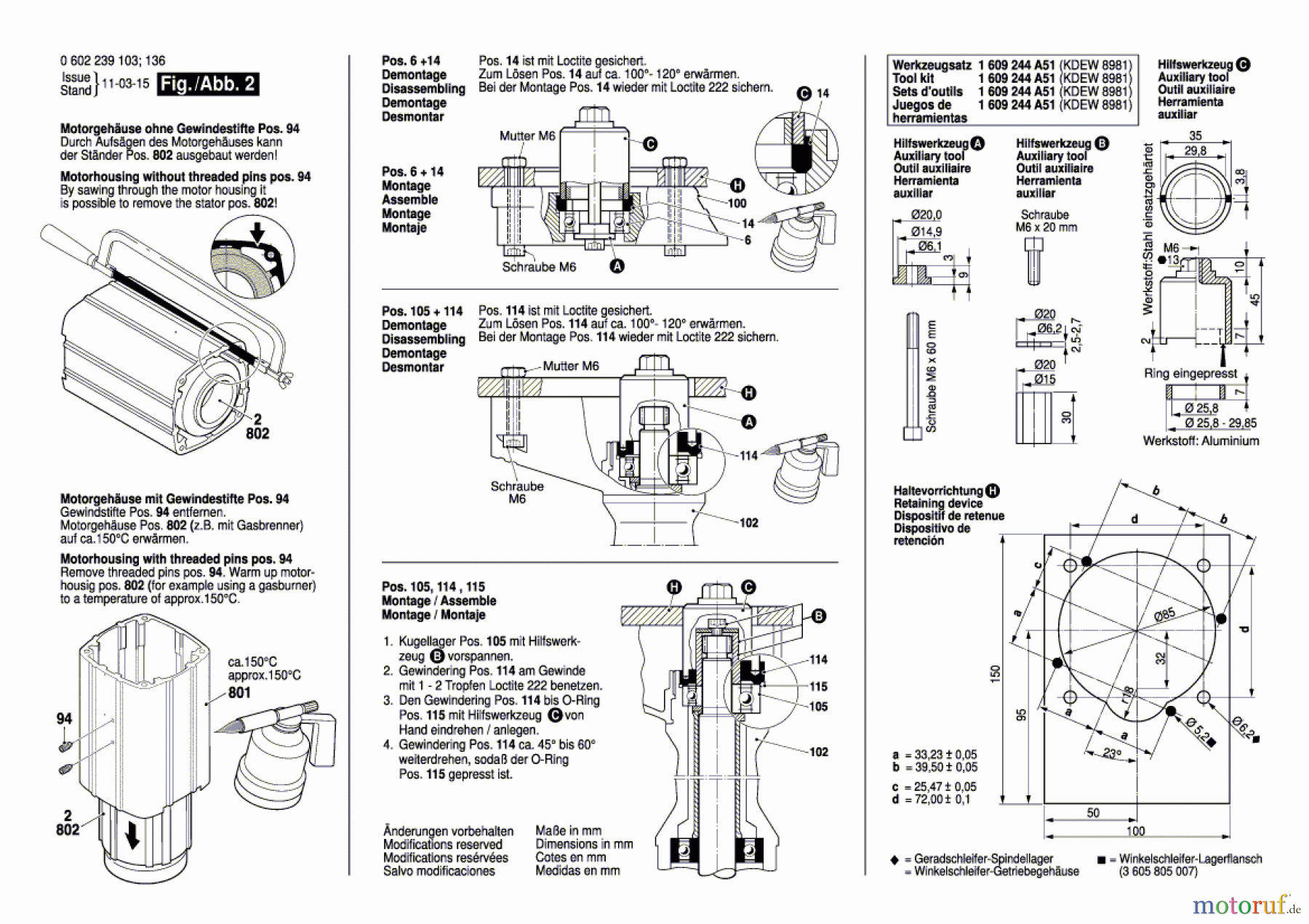  Bosch Werkzeug Hf-Geradschleifer GERADSCHLEIFER ---- Seite 2