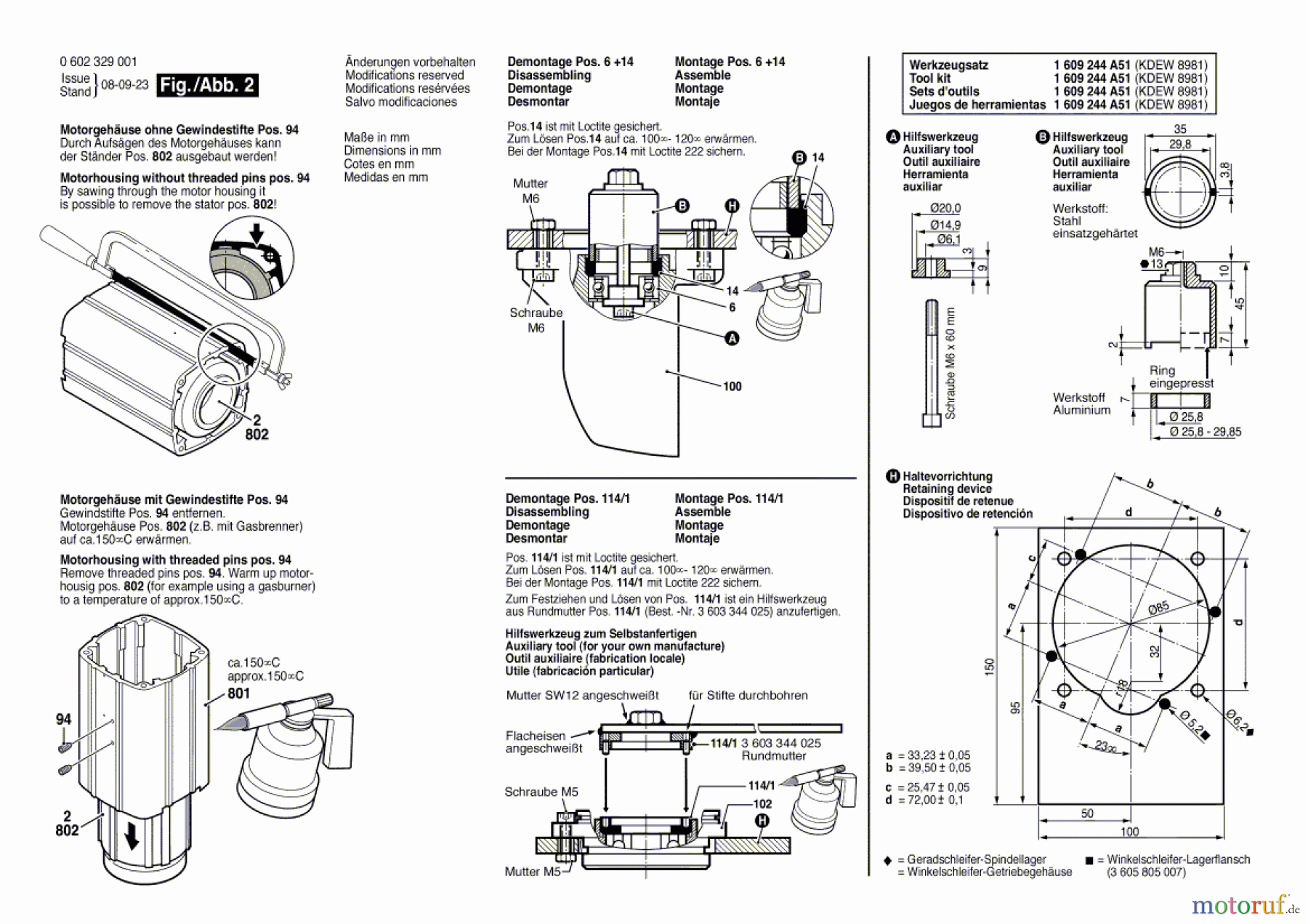  Bosch Werkzeug Flachkopfwinkelschleifer ---- Seite 2