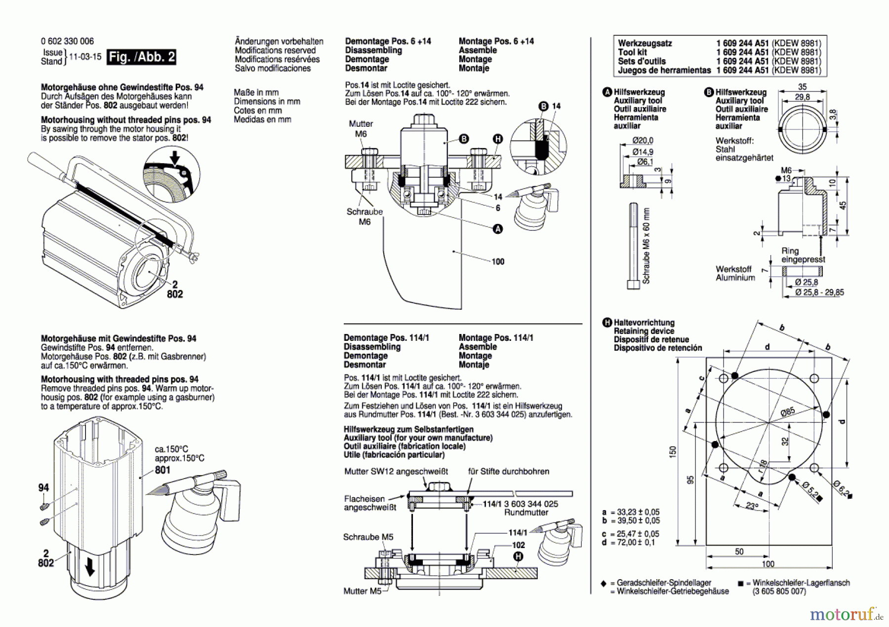  Bosch Werkzeug Hf-Winkelschleifer ---- Seite 2