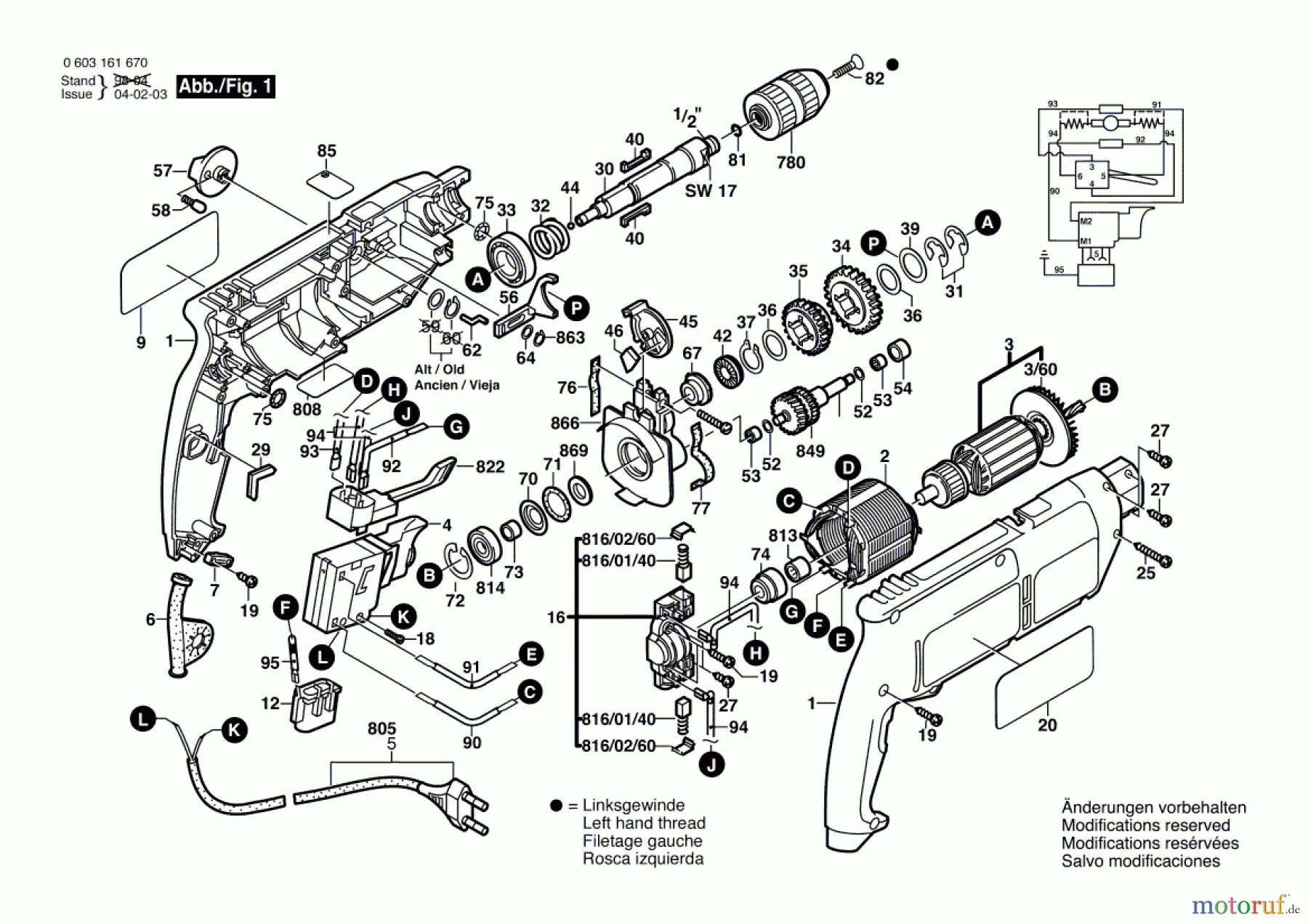  Bosch Werkzeug Schlagbohrmaschine CSB 650-2 RE Seite 1