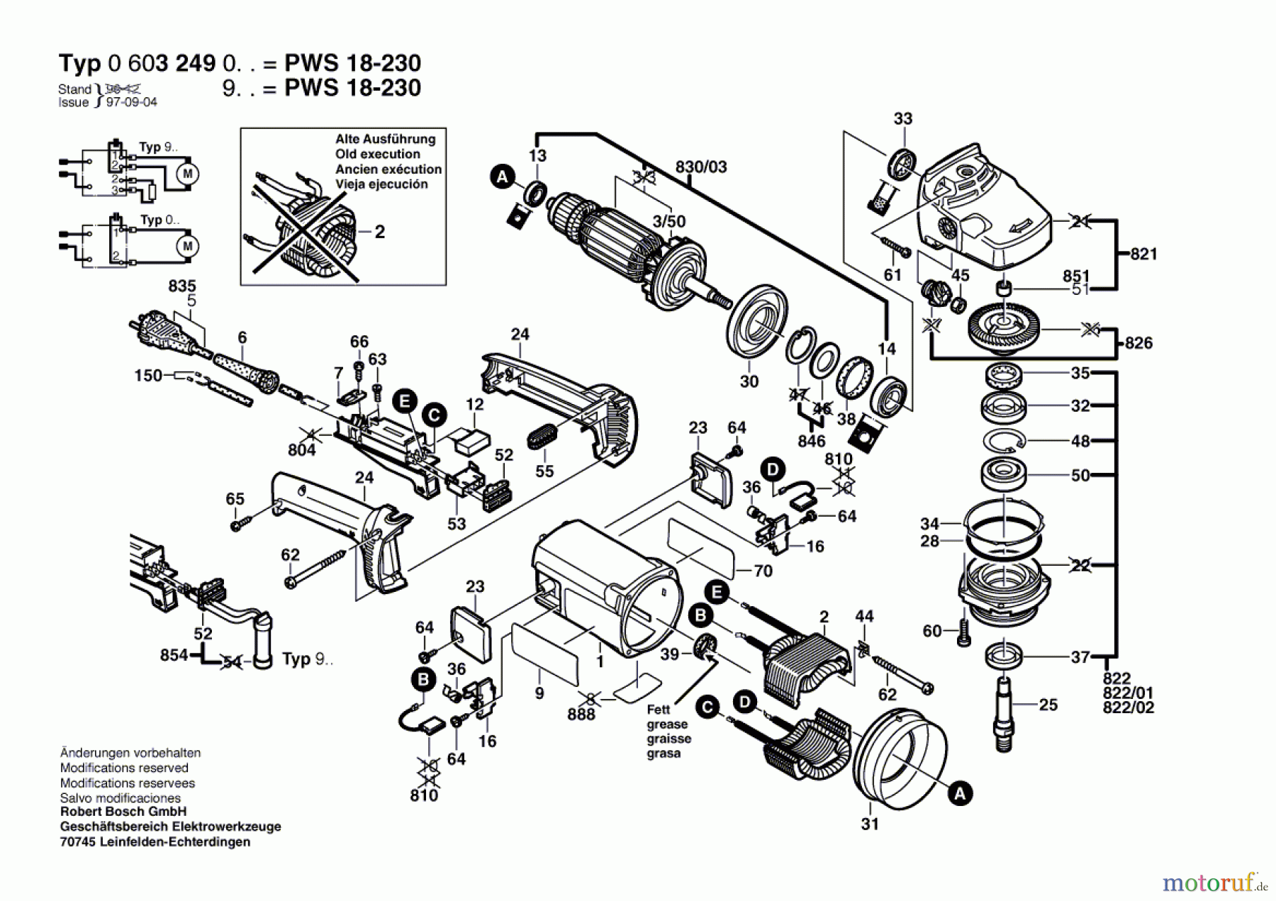  Bosch Werkzeug Winkelschleifer PWS 18-230 J Seite 1
