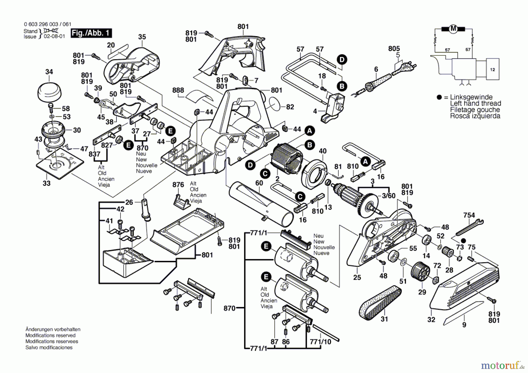  Bosch Werkzeug Handhobel PHO 25-82 Seite 1