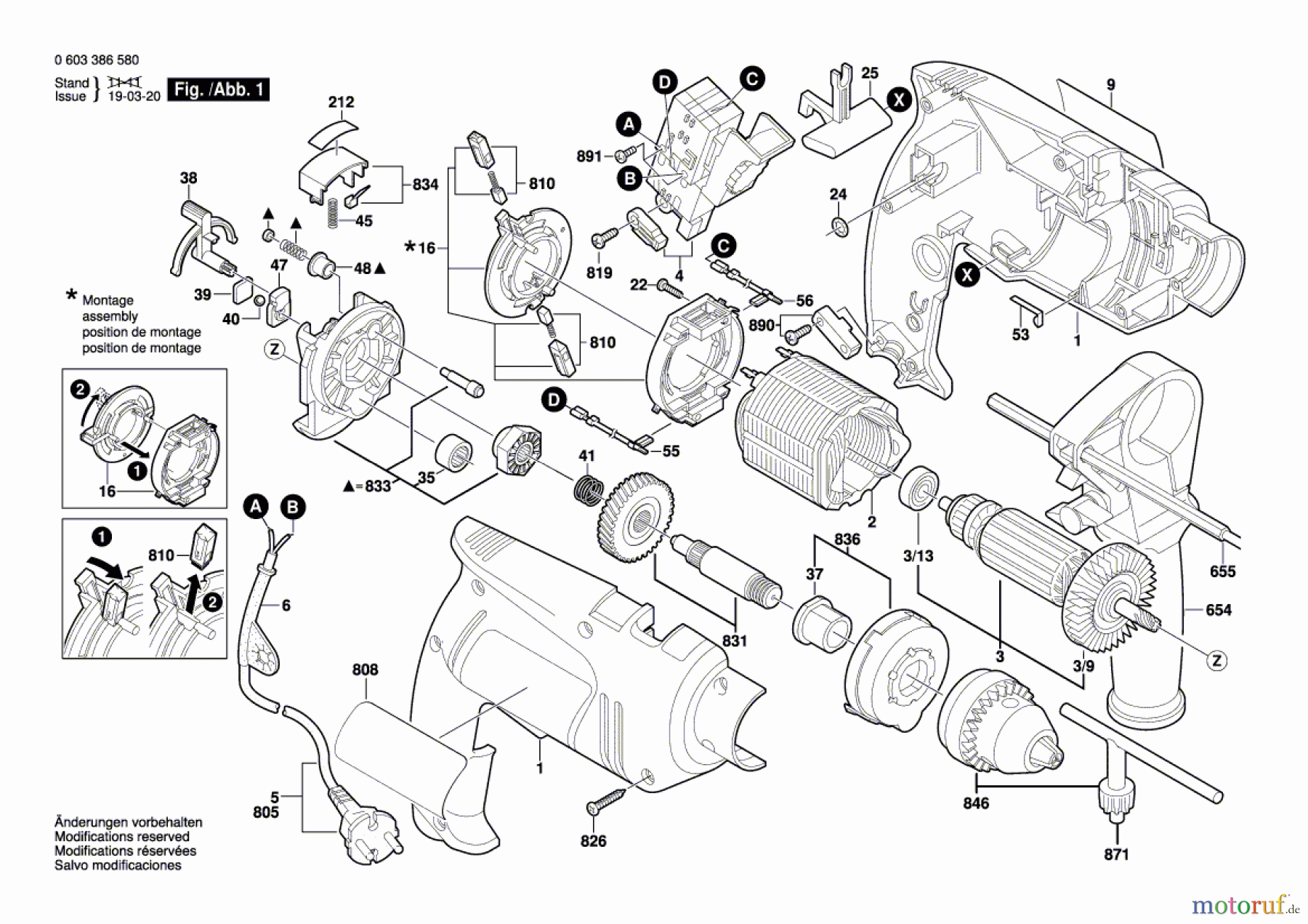  Bosch Werkzeug Schlagbohrmaschine PSB 650 RE Seite 1