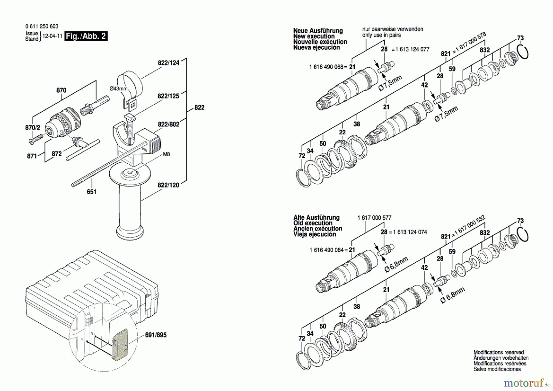  Bosch Werkzeug Bohrhammer GBH 2-22 E Seite 2