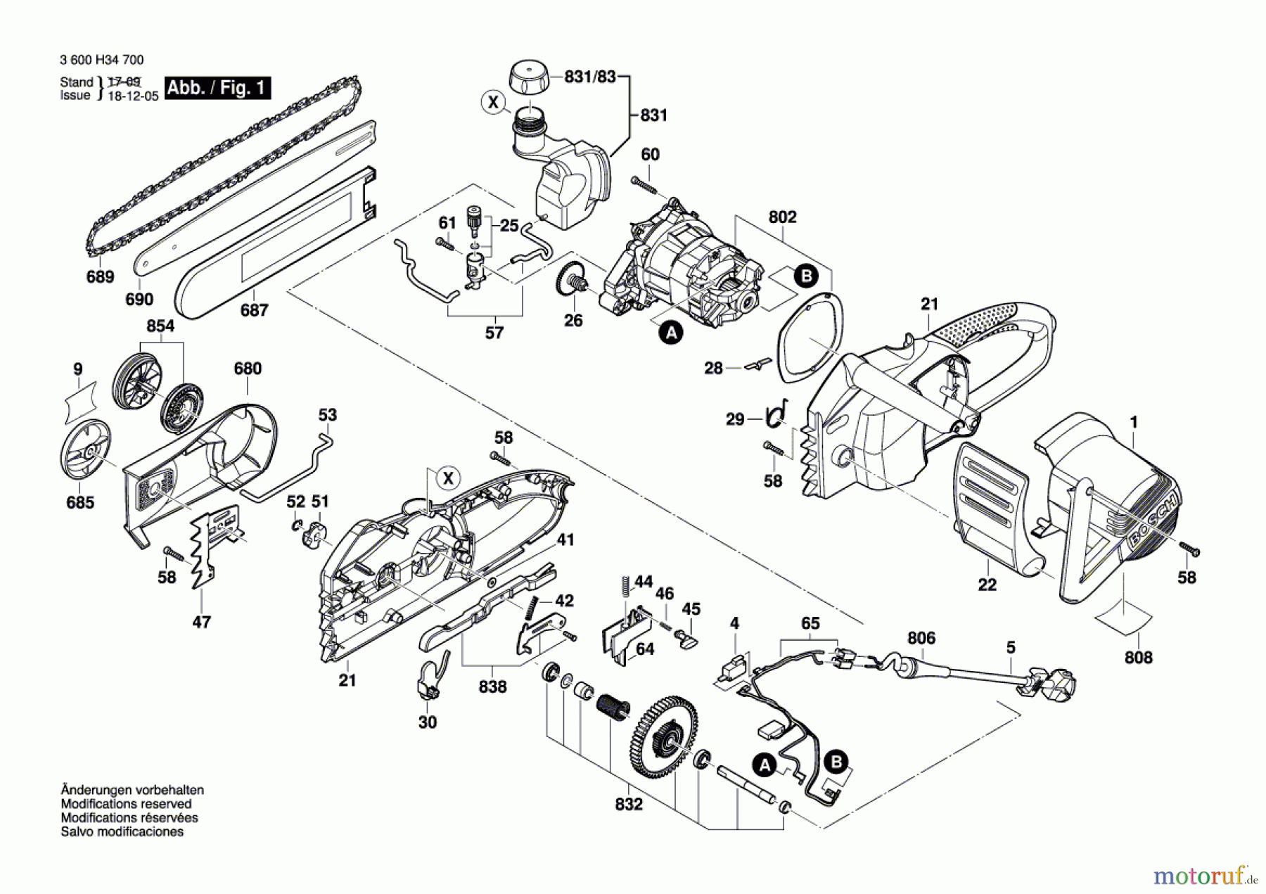  Bosch Gartengeräte Kettensäge AKE 45 S Seite 1