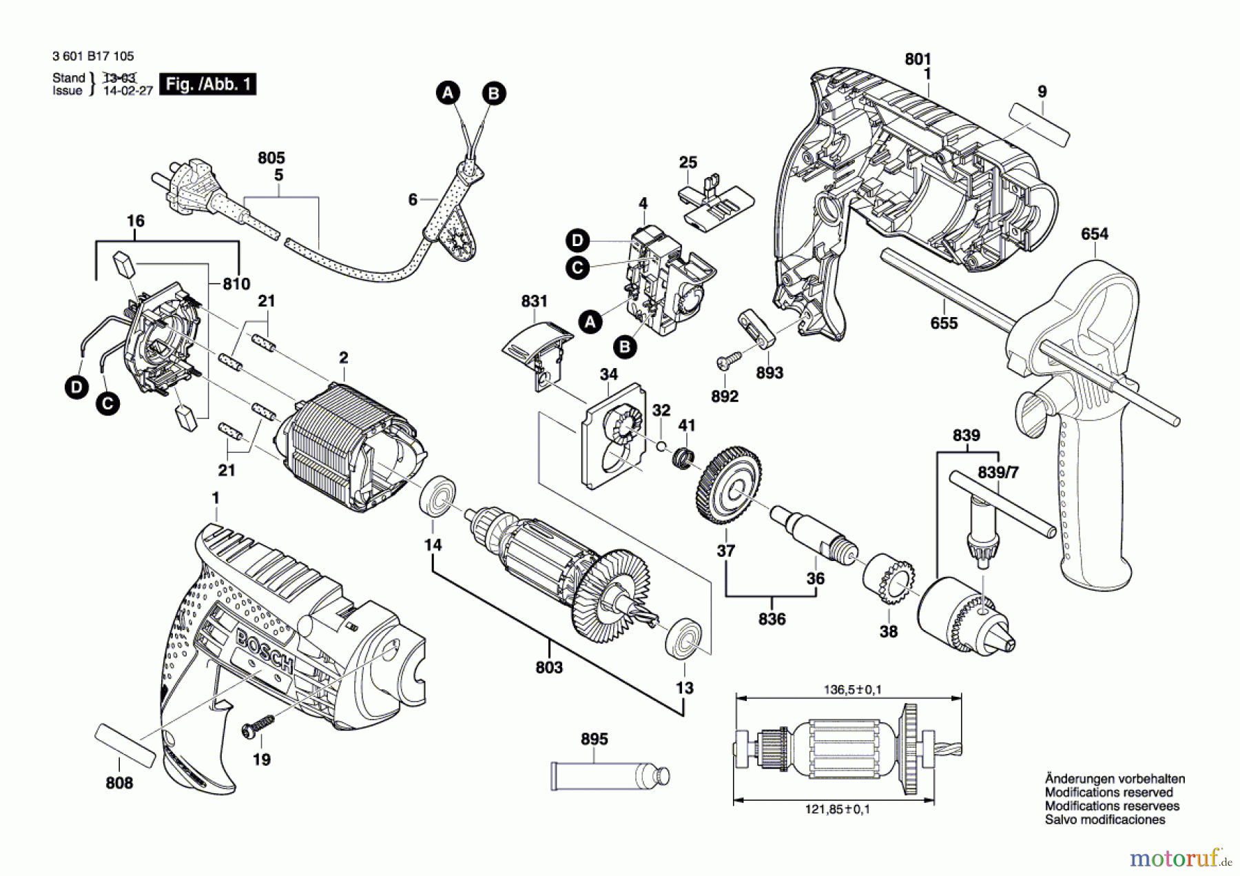  Bosch Werkzeug Schlagbohrmaschine GSB 13 RE Seite 1