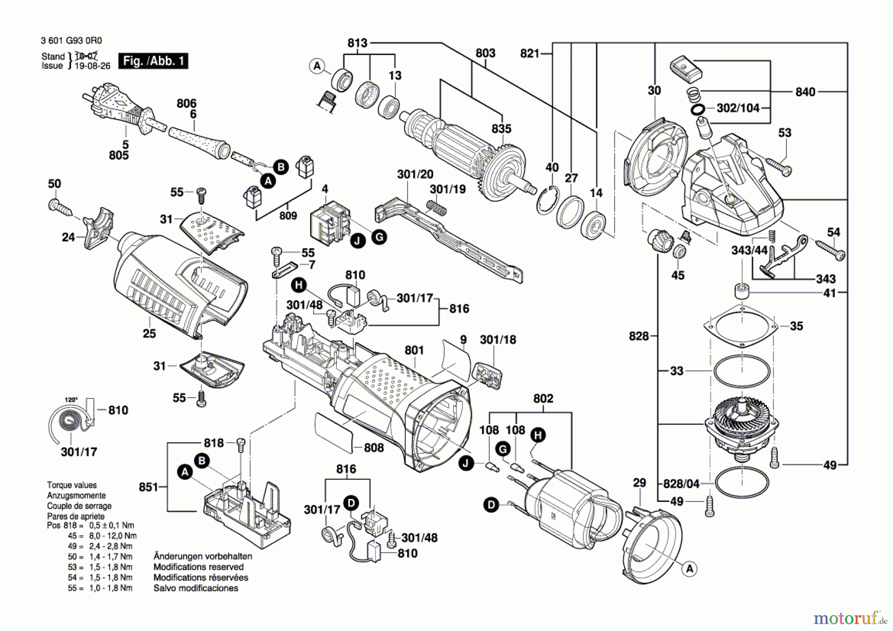  Bosch Werkzeug Winkelschleifer GWS 13-125 CI Seite 1