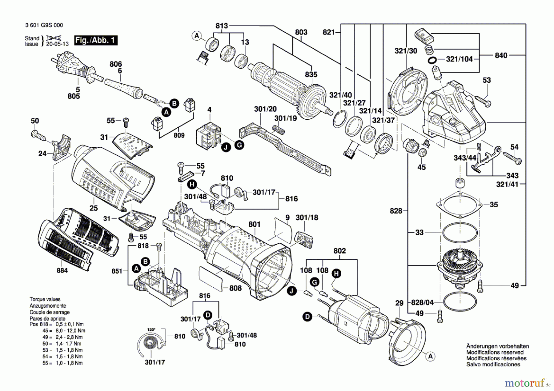  Bosch Werkzeug Winkelschleifer GWS 19-125 CIST Seite 1