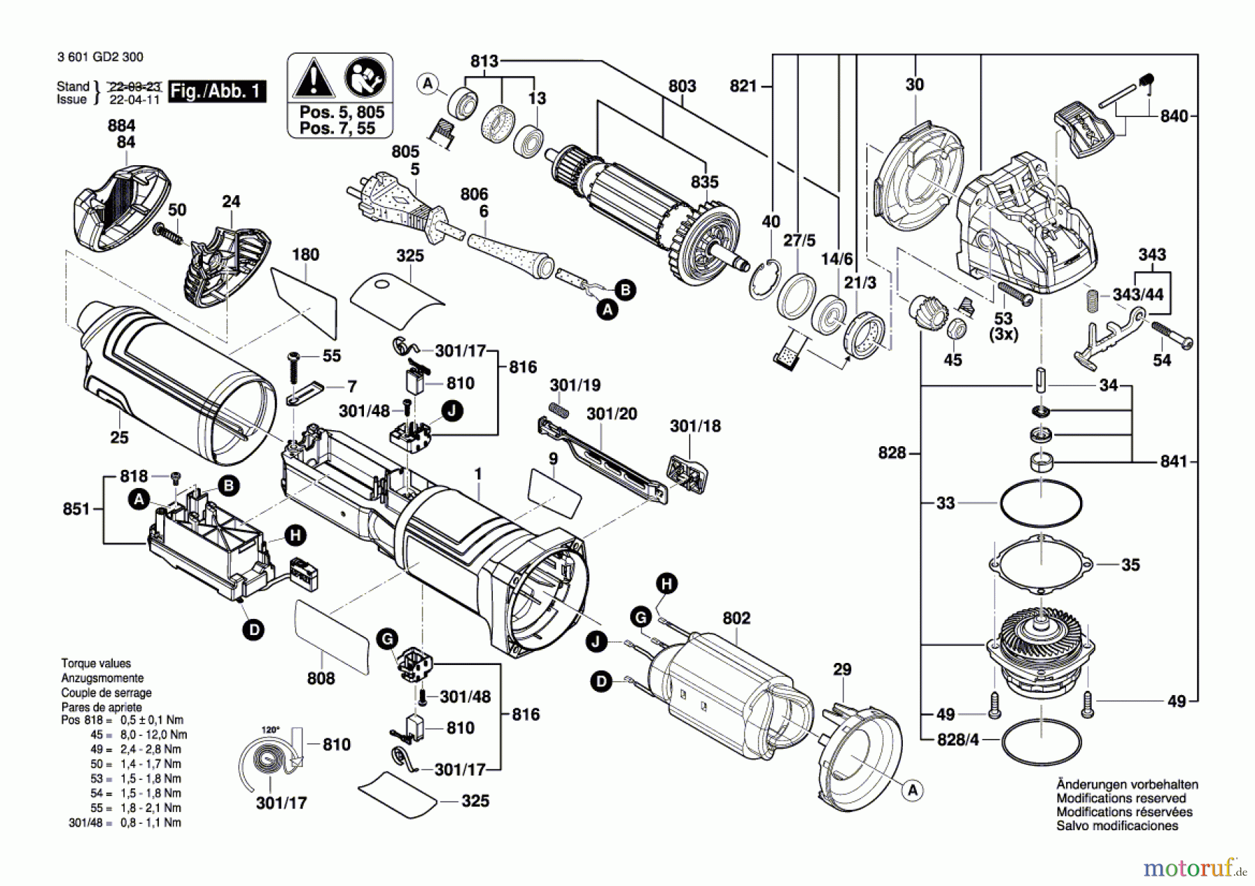  Bosch Werkzeug Winkelschleifer GWX 17-125 S Seite 1