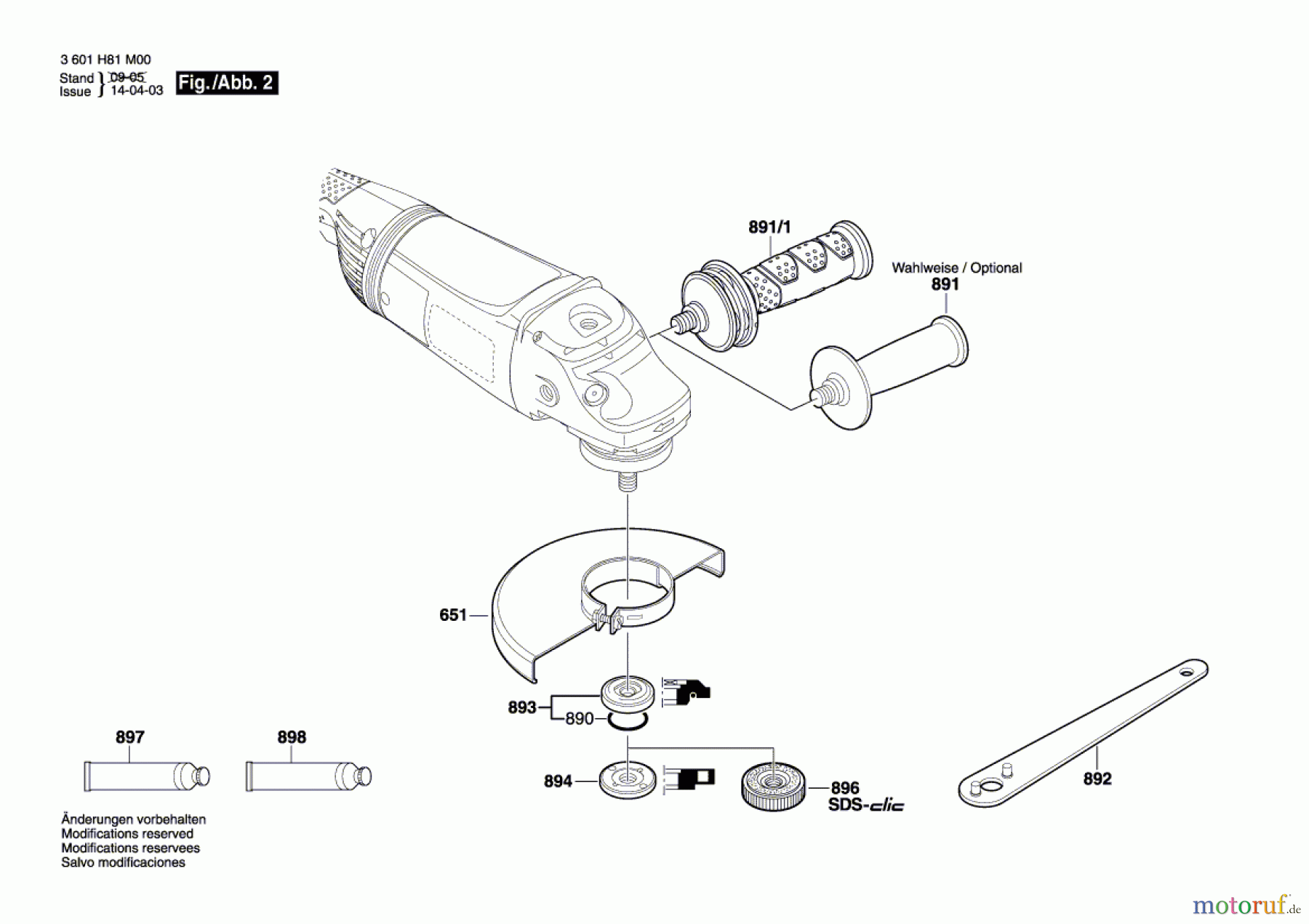  Bosch Werkzeug Winkelschleifer GWS 22-180 JH Seite 2