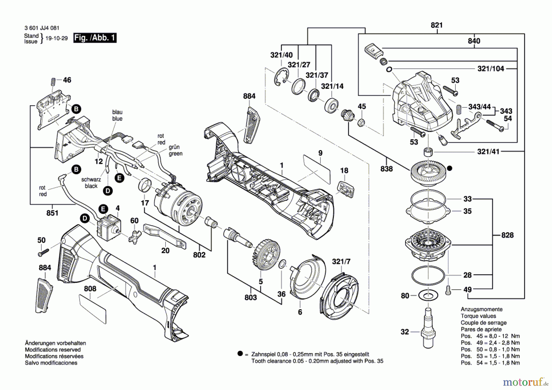  Bosch Akku Werkzeug Akku-Winkelschleifer GWS 18V-10 Seite 1