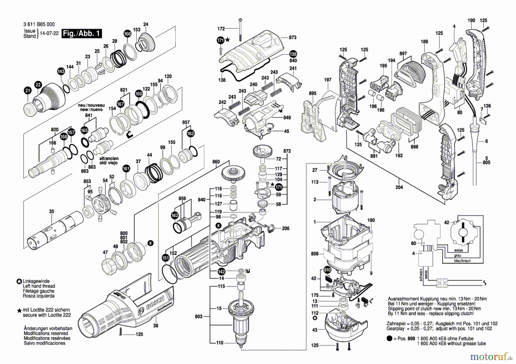  Bosch Werkzeug Bohrhammer GBH 8-45 DV Seite 1