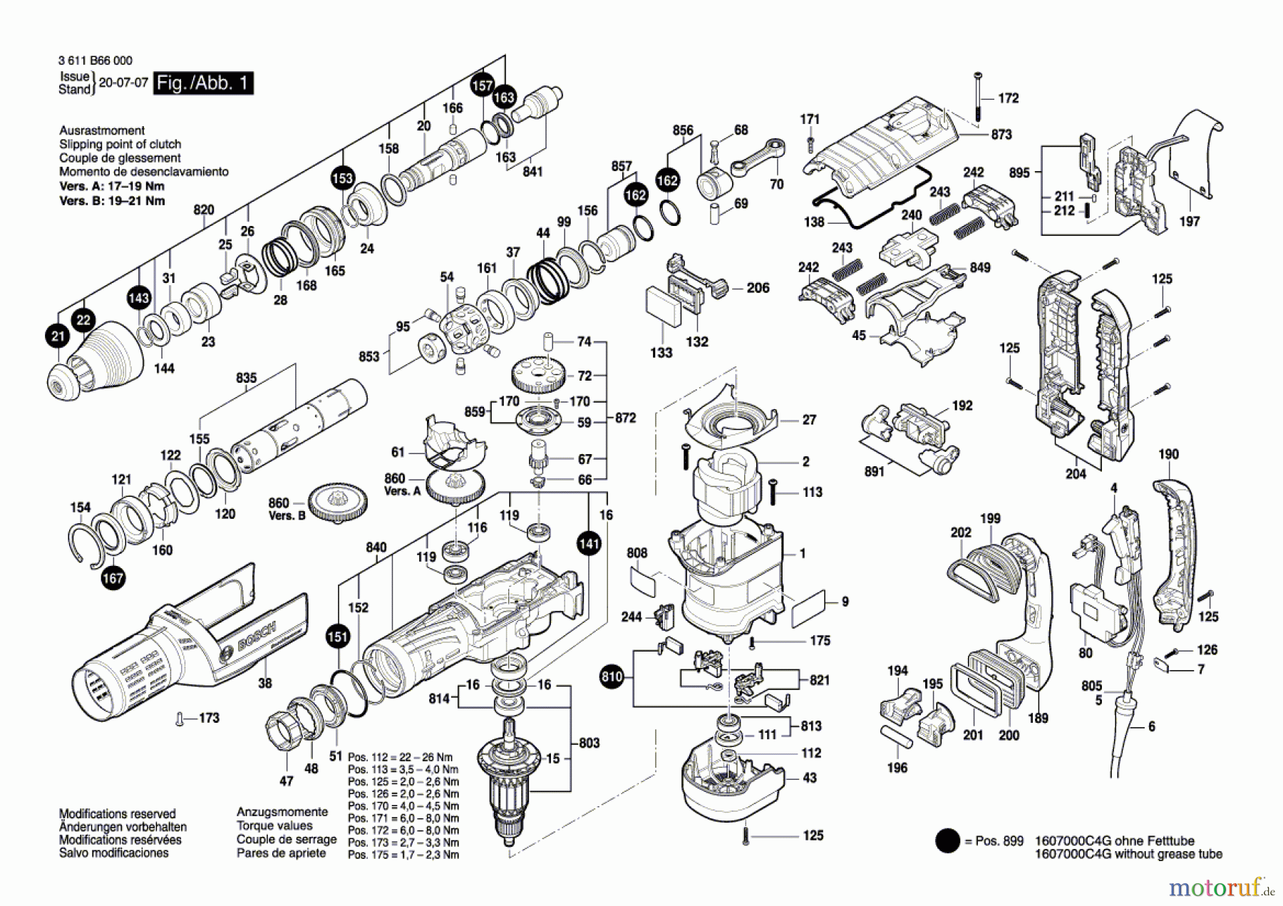  Bosch Werkzeug Bohrhammer GBH 12-52 DV Seite 1