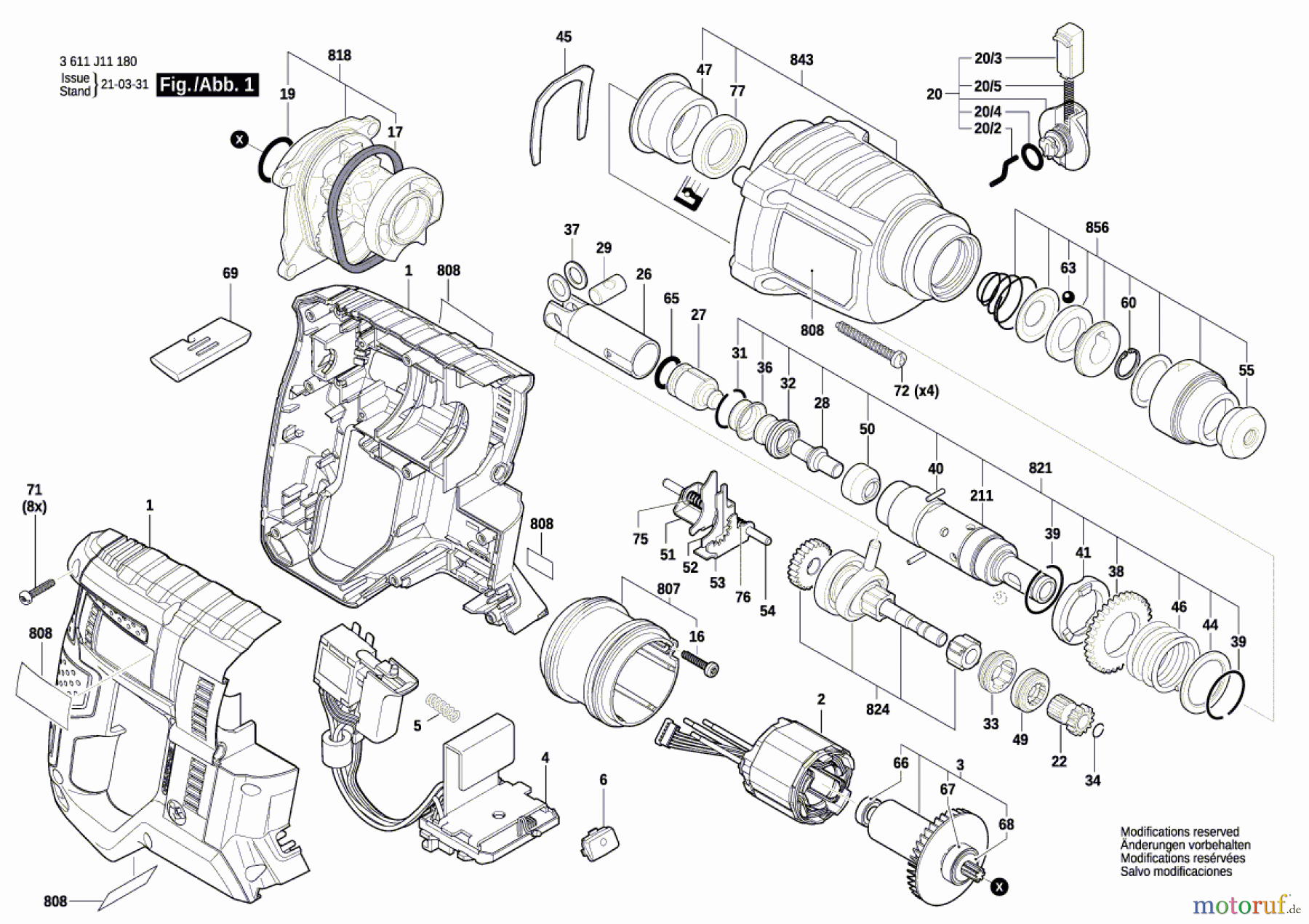  Bosch Akku Werkzeug Akku-Bohrhammer GBH 180-LI Seite 1