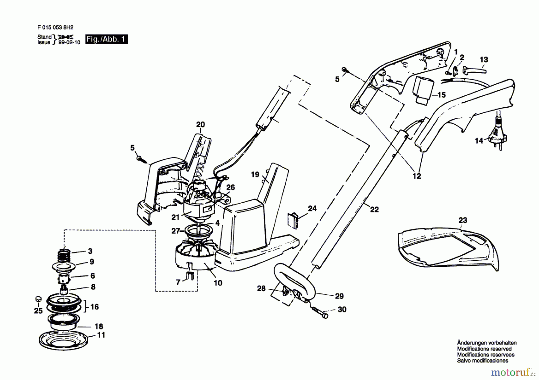  Bosch Gartengeräte Rasentrimmer 538H2 Seite 1