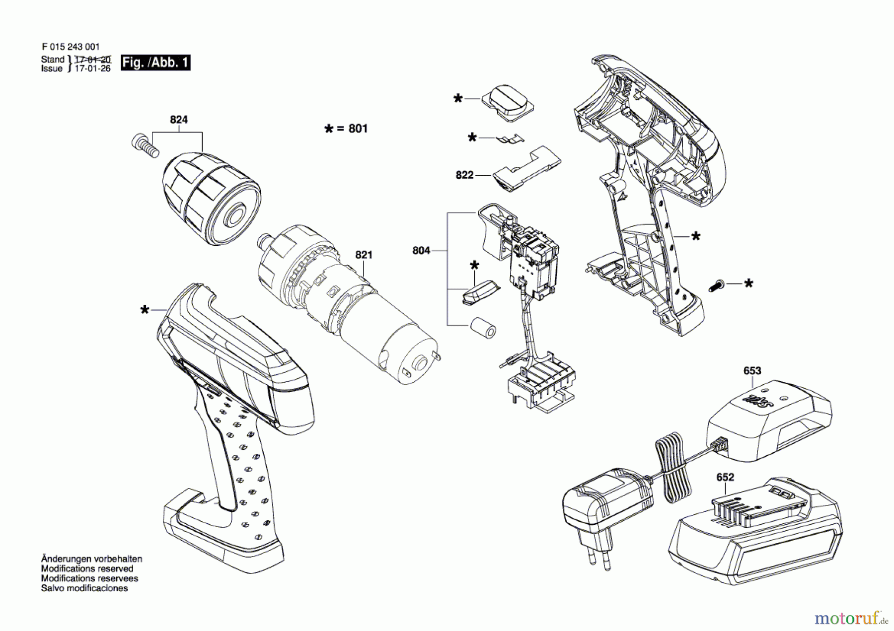  Bosch Akku Werkzeug Akku-Bohrschrauber 2430 Seite 1