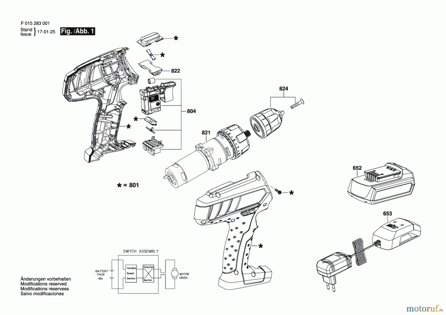  Bosch Akku Werkzeug Akku-Bohrschrauber 2830 Seite 1