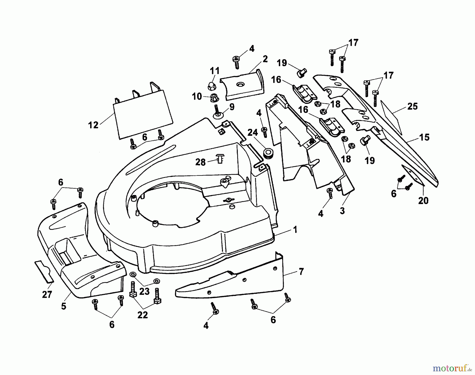  Wolf-Garten Petrol mower self propelled Concept 43 BA 4350000 Series D  (2004) Deck housing