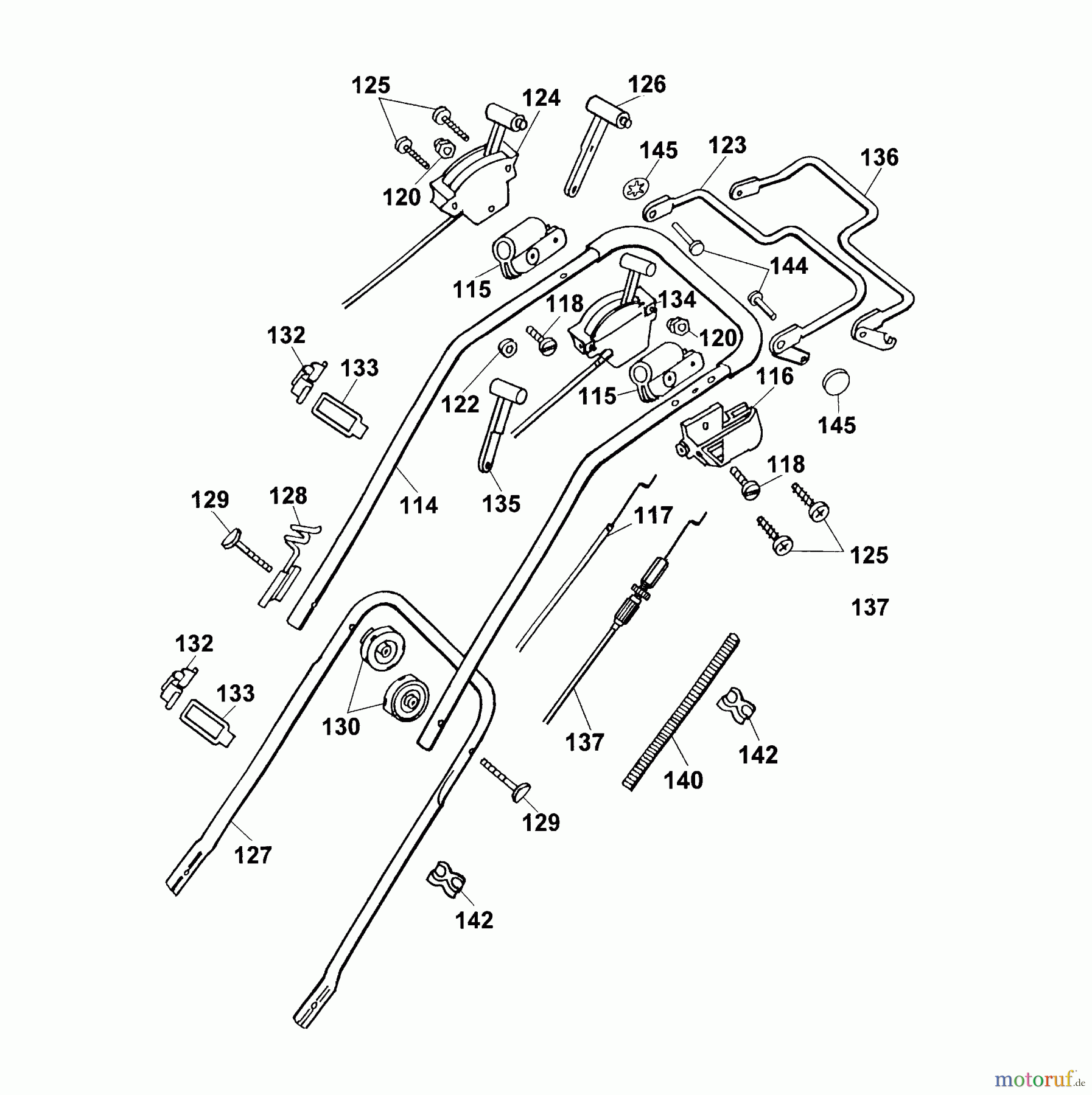  Wolf-Garten Petrol mower self propelled Concept 47 BA 6450000 Series B-D  (2003) Handle