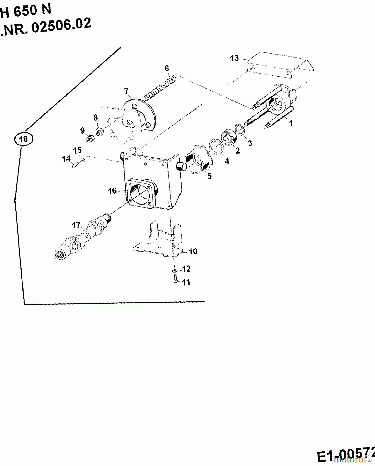  MTD Accessories Accessories multi purpose two wheel tractor Snow thrower SSCH 650 N for 550-750 02506.02  (1989) Cardan shaft, Support