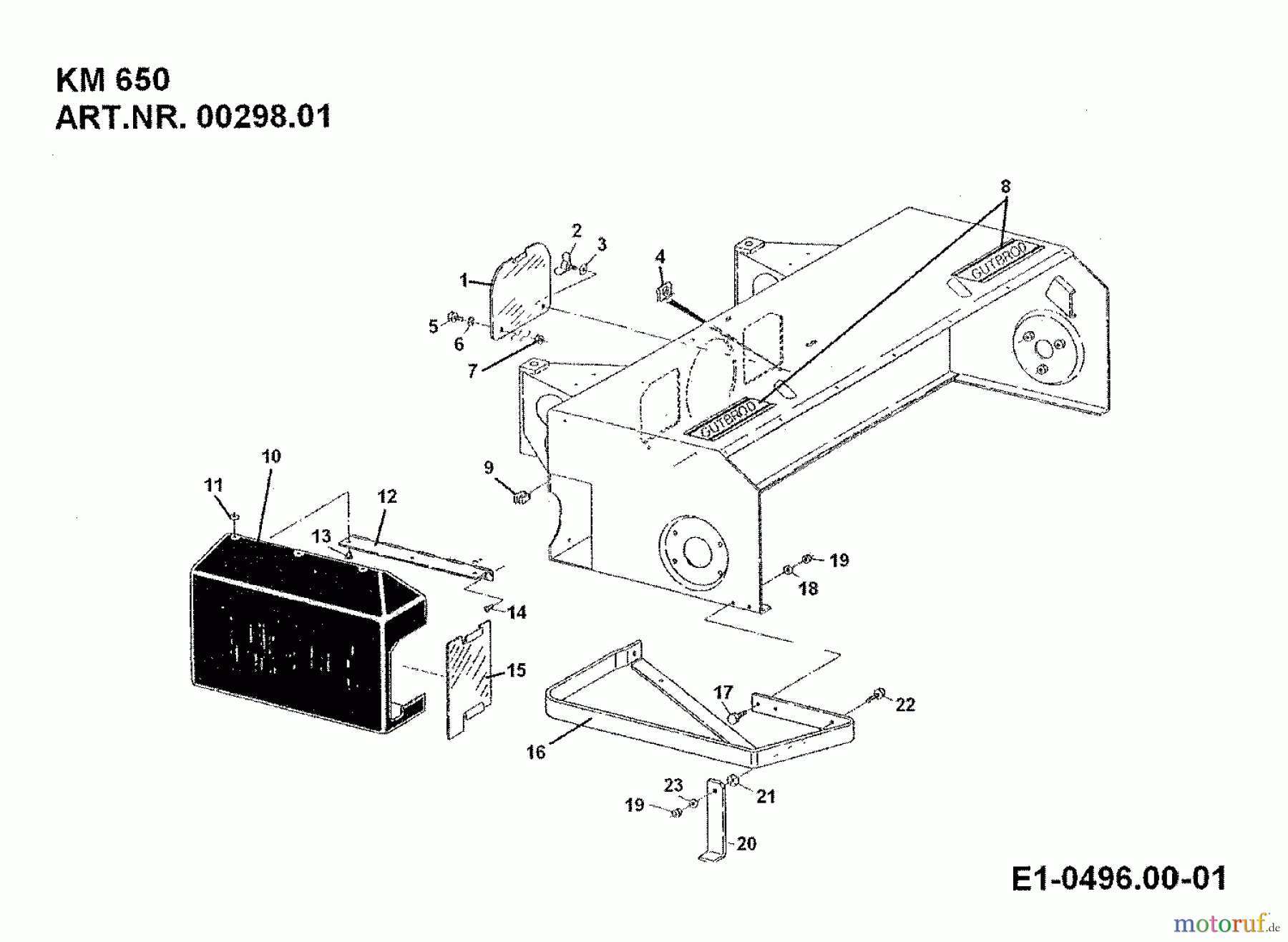  MTD Accessories Accessories multi purpose two wheel tractor Front sweeper KM 650 S for 550-750 00298.01  (1994) Cover gearbox