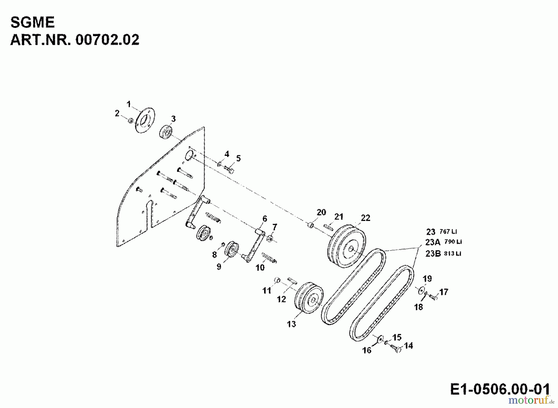  MTD Accessories Accessories multi purpose two wheel tractor Flail mower SGME for 550-750 00702.02  (1995) Milling drive