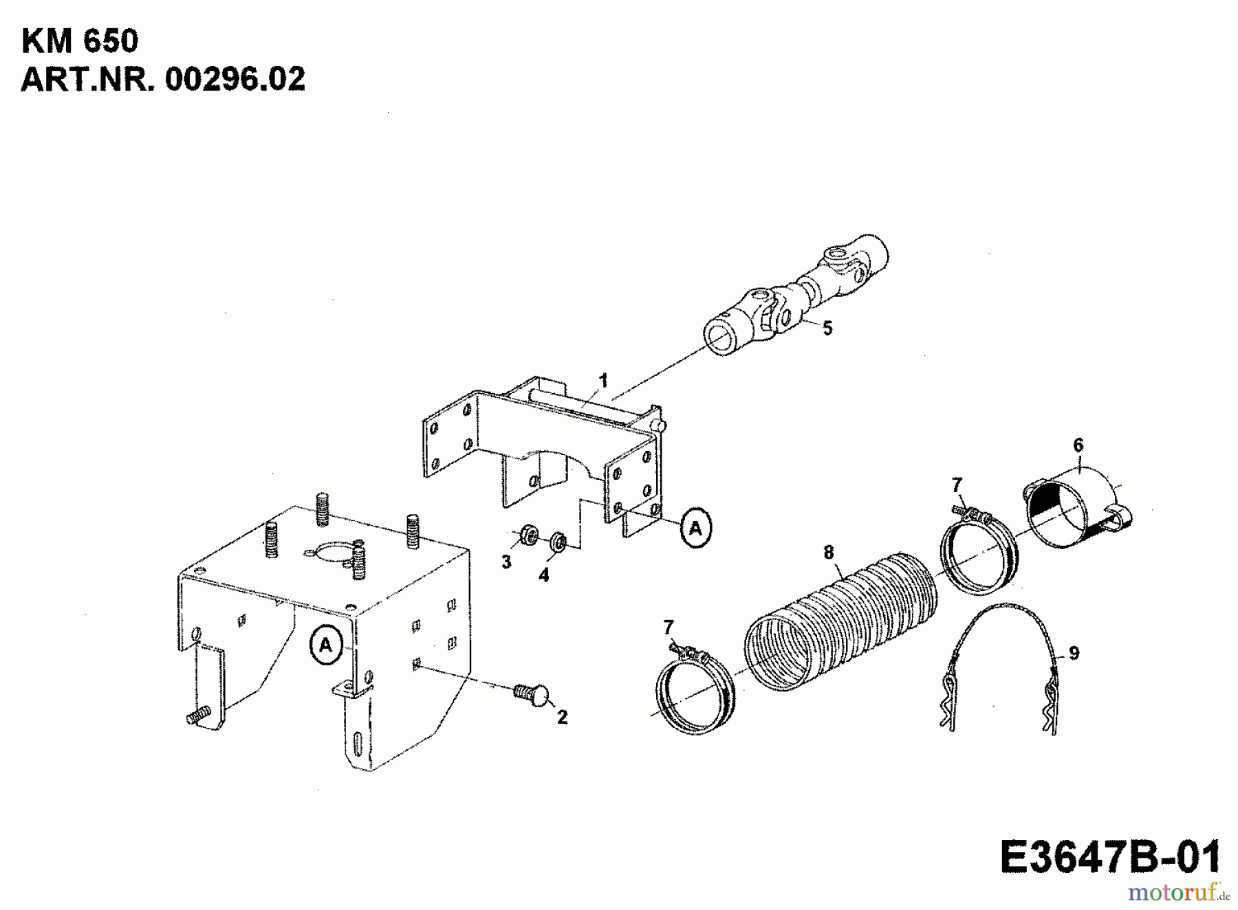  MTD Accessories Accessories multi purpose two wheel tractor Front sweeper KM 650 for 550-750 00296.02  (1989) Cardan shaft